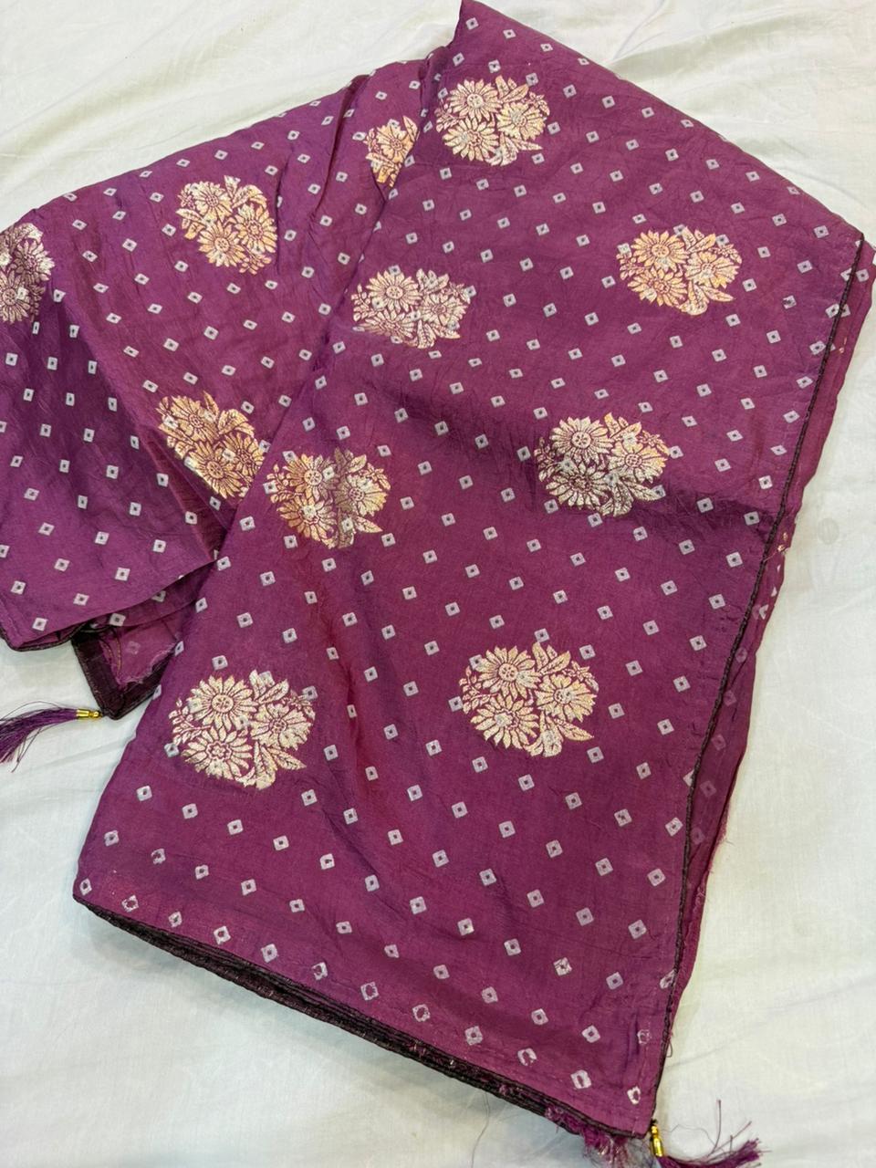 Designer Naylon Dolla Silk Saree With Weaving Work