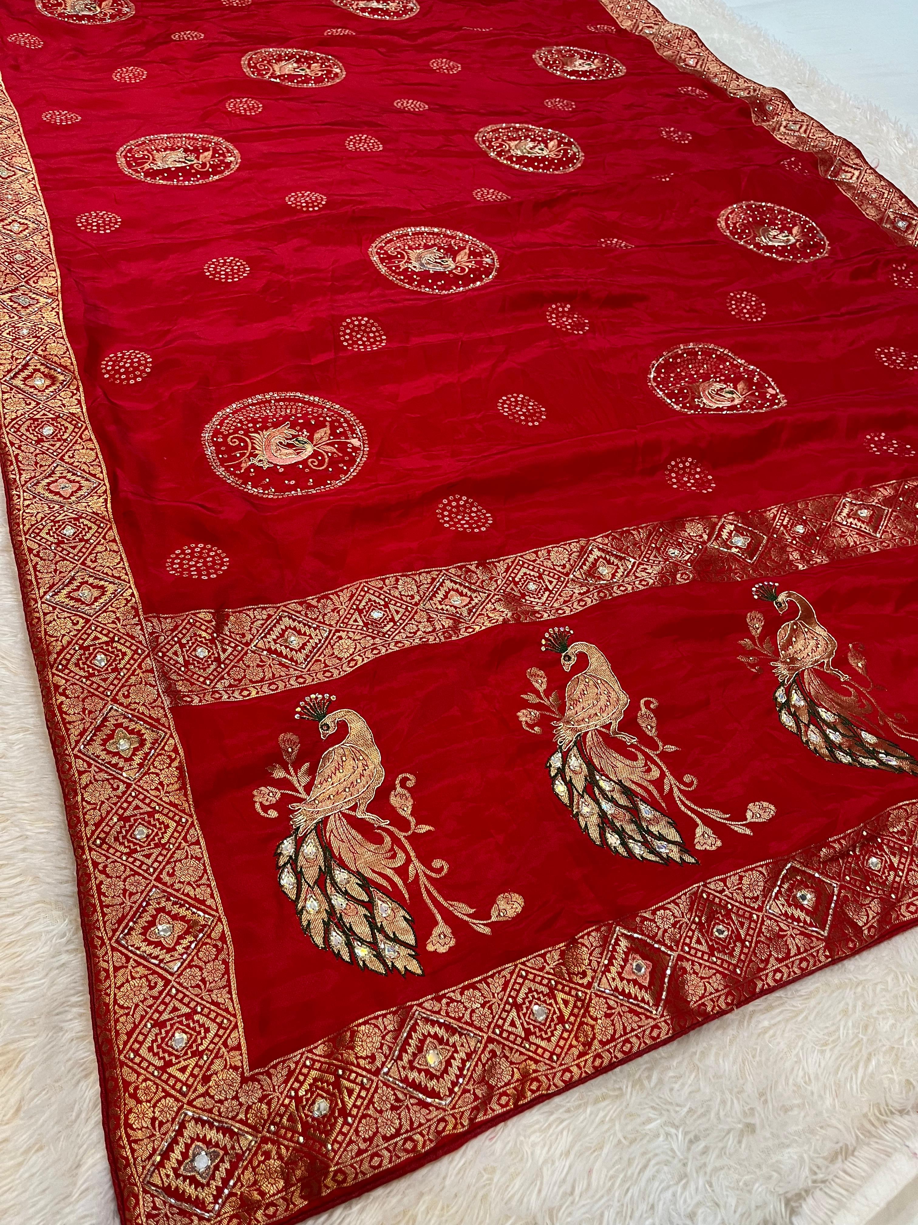 Designer H.O Silk Saree With Handwork