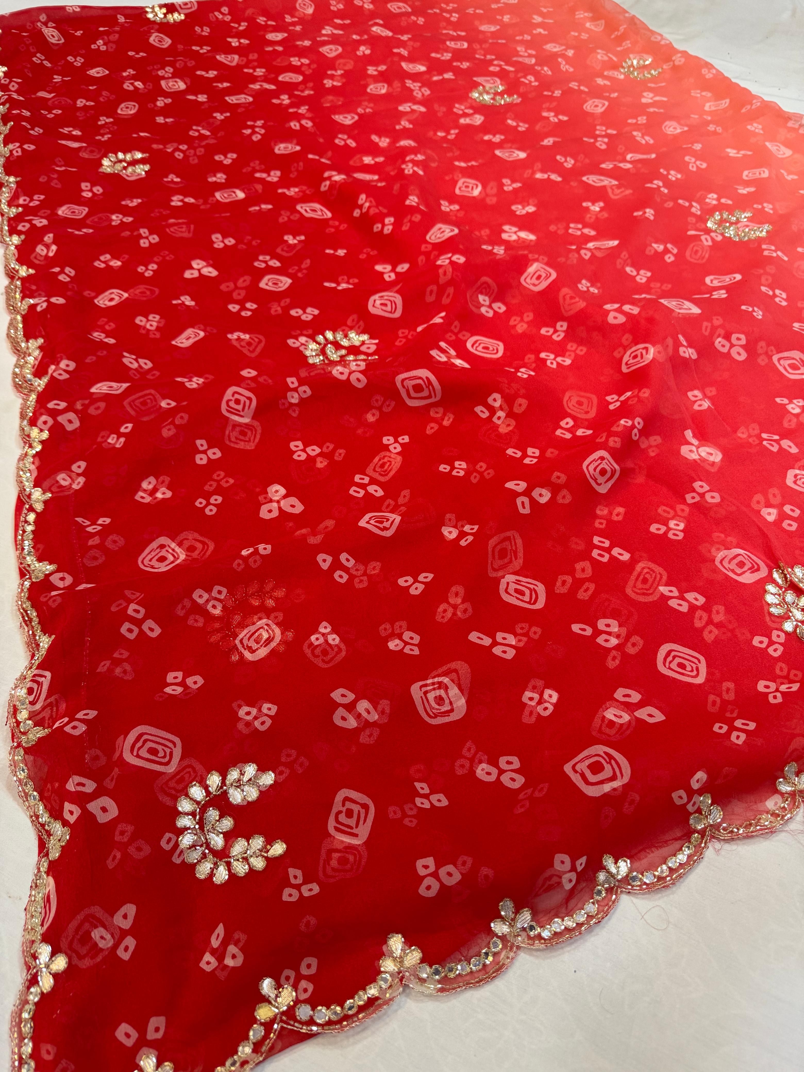 Georgatte Weightless Febric Saree With Handwork