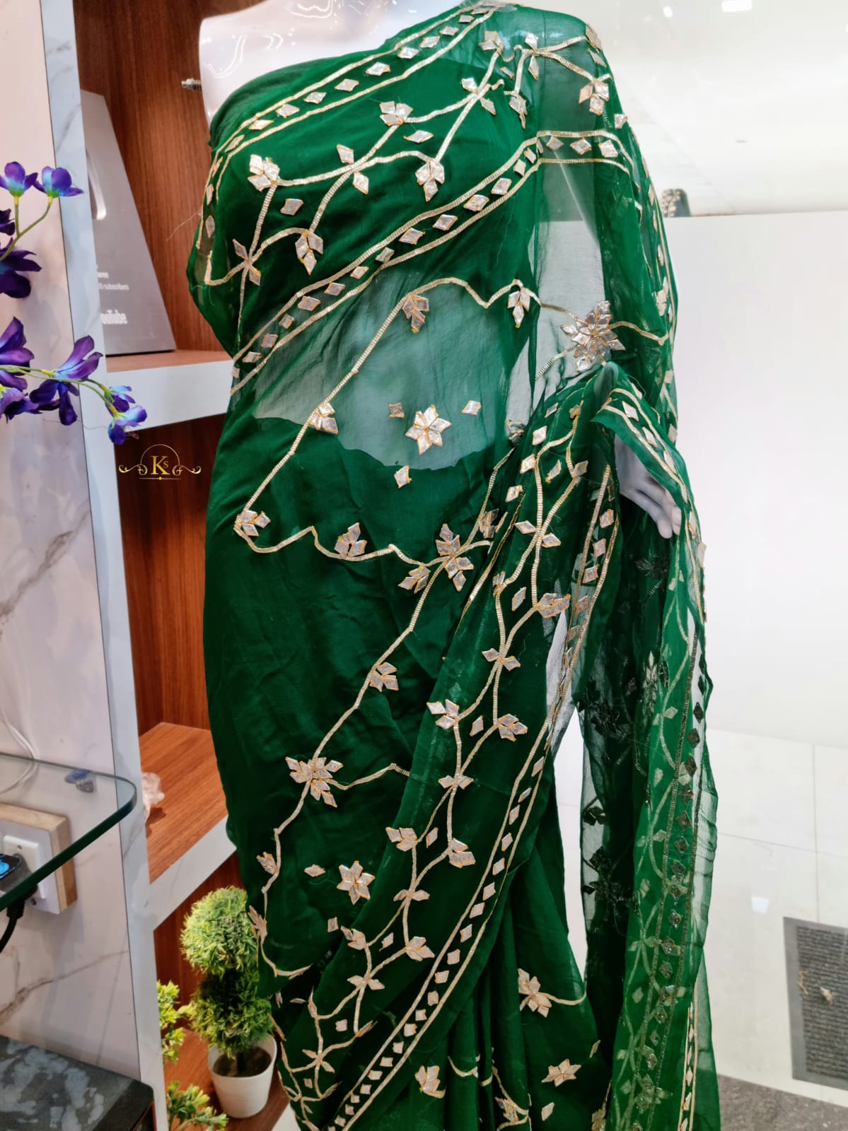 New Pure Chiffon Saree With Gotta Patii Work