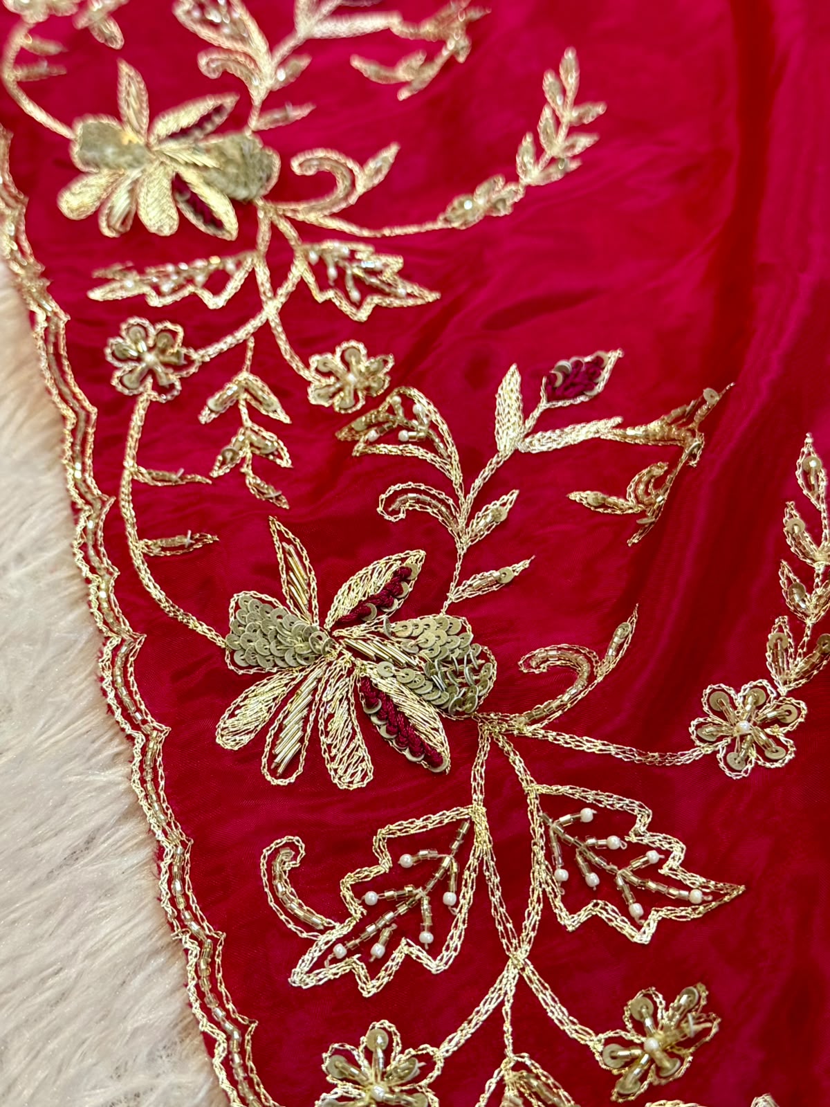 Beautiful H.O Silk Saree With Handwork