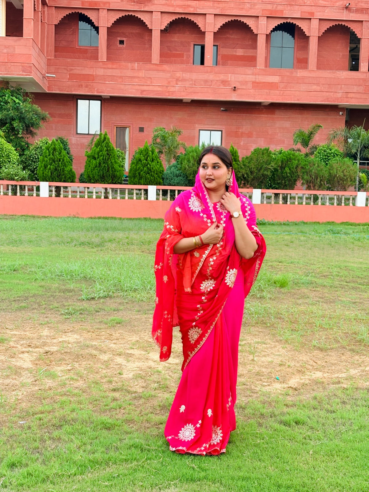 Beautiful Traditional Uppada Silk Saree With Gottapatti Work