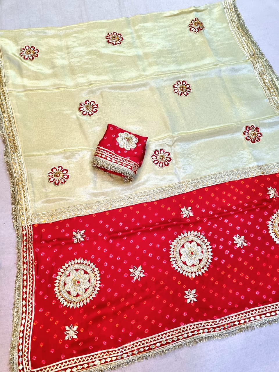 Premium Tissue Saree with Gotta Patti Work