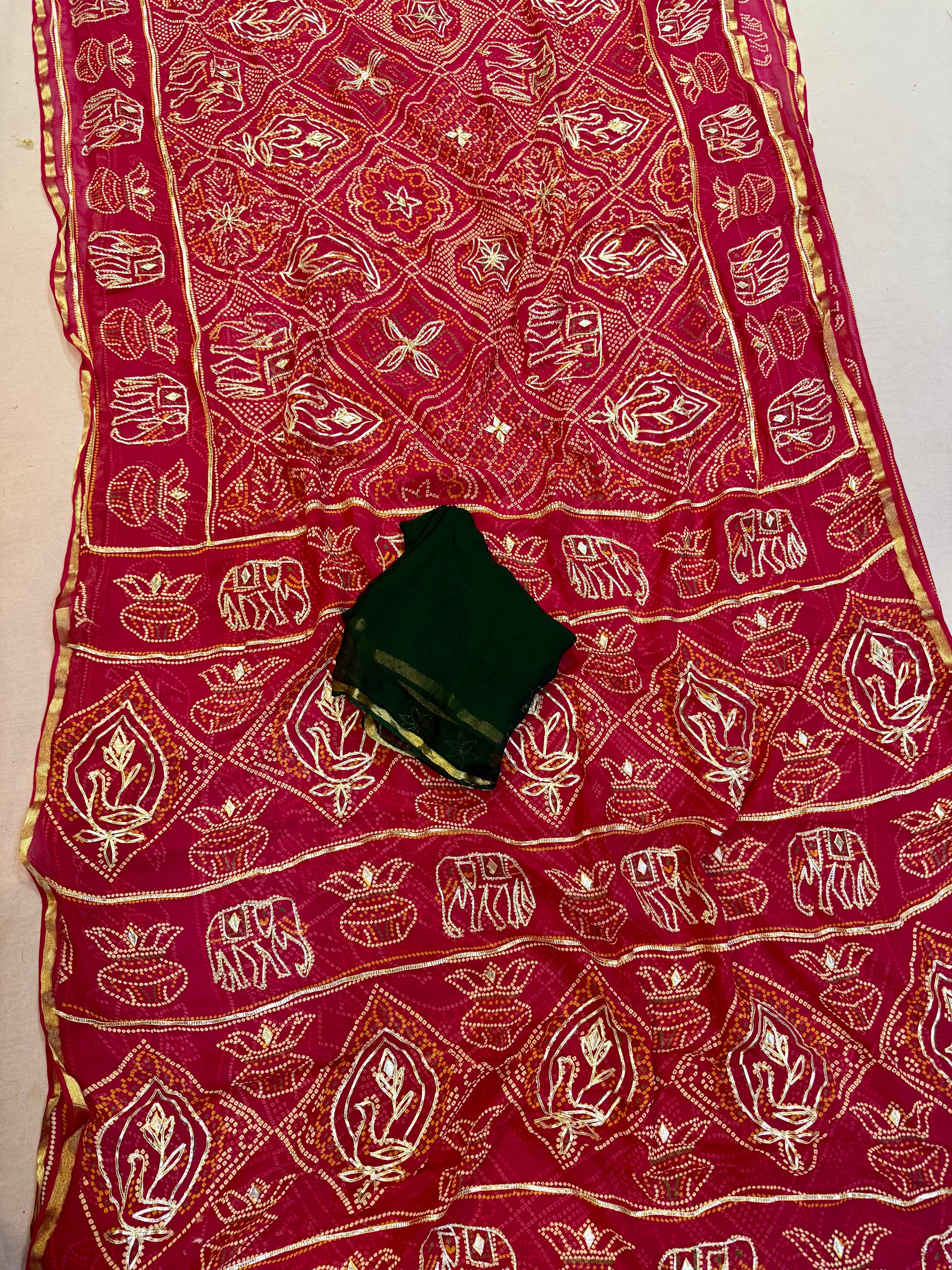 Latest Pure  Viscose Georgatte Saree With Gottapati Work