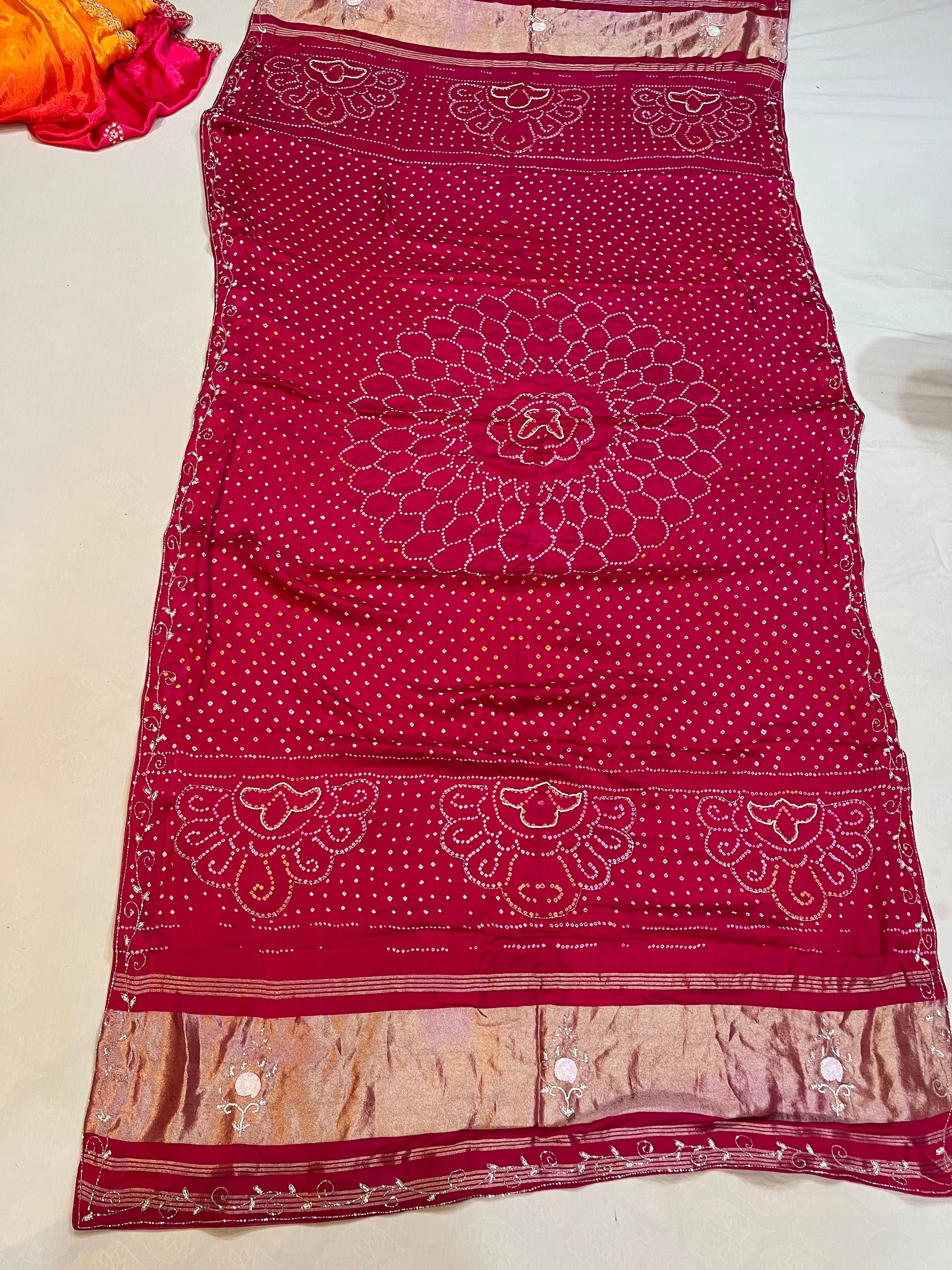 Designer Cosmos Febric Lehenga With Gajji Silk Duppata