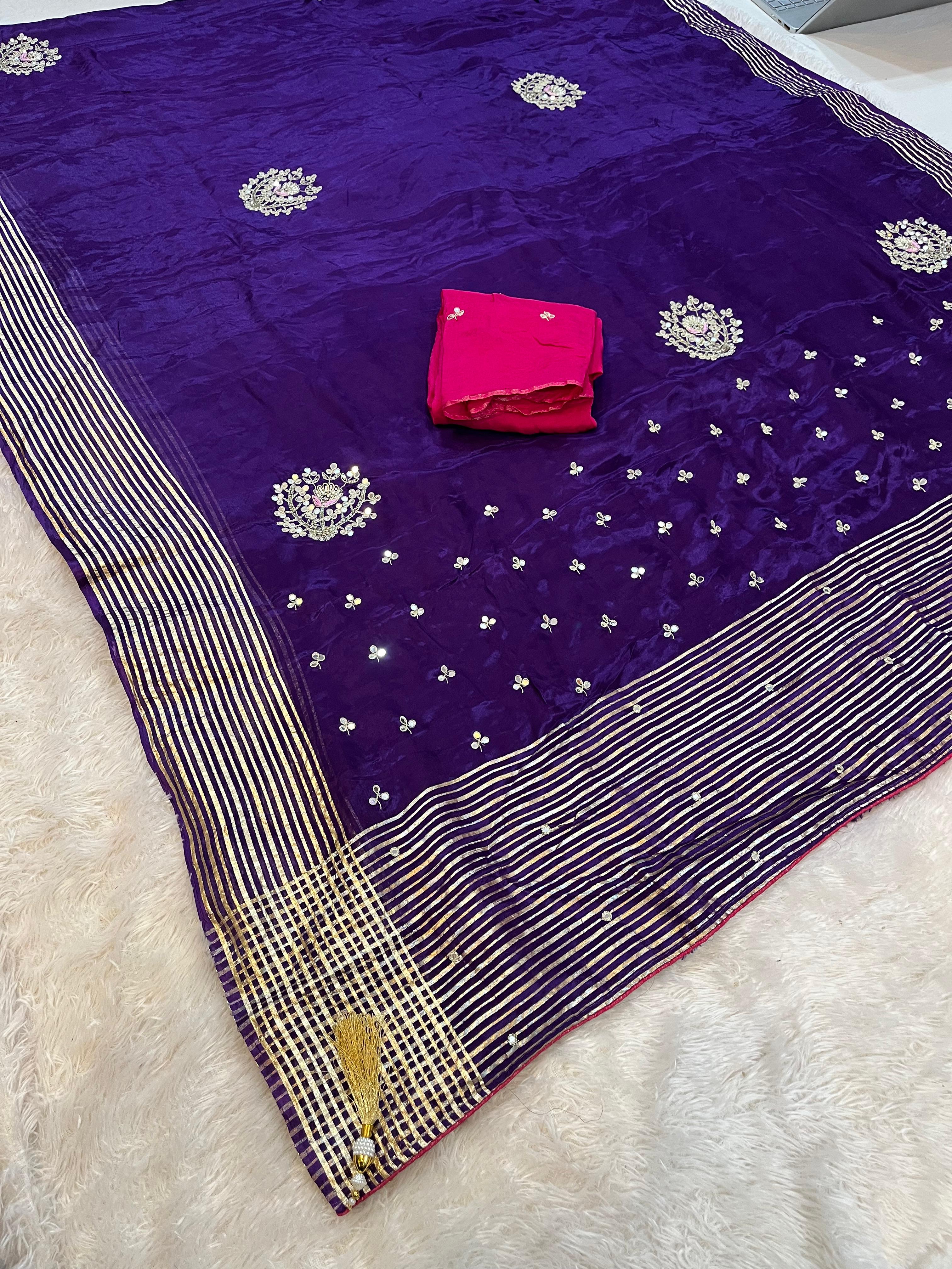 Designer Pure H O Silk Saree With Handwork