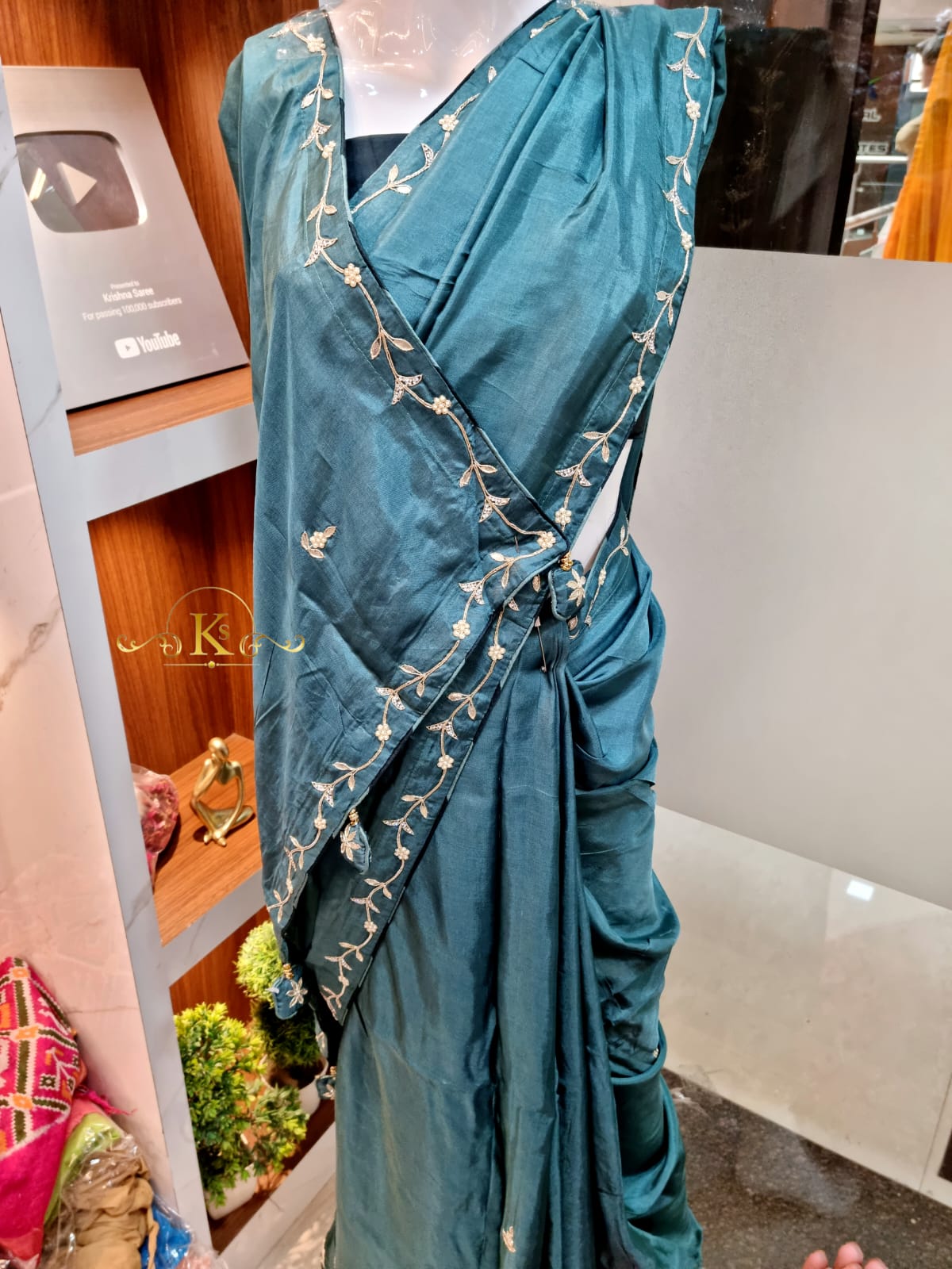 Pure Upada Silk Beautiful Saree With Handwork