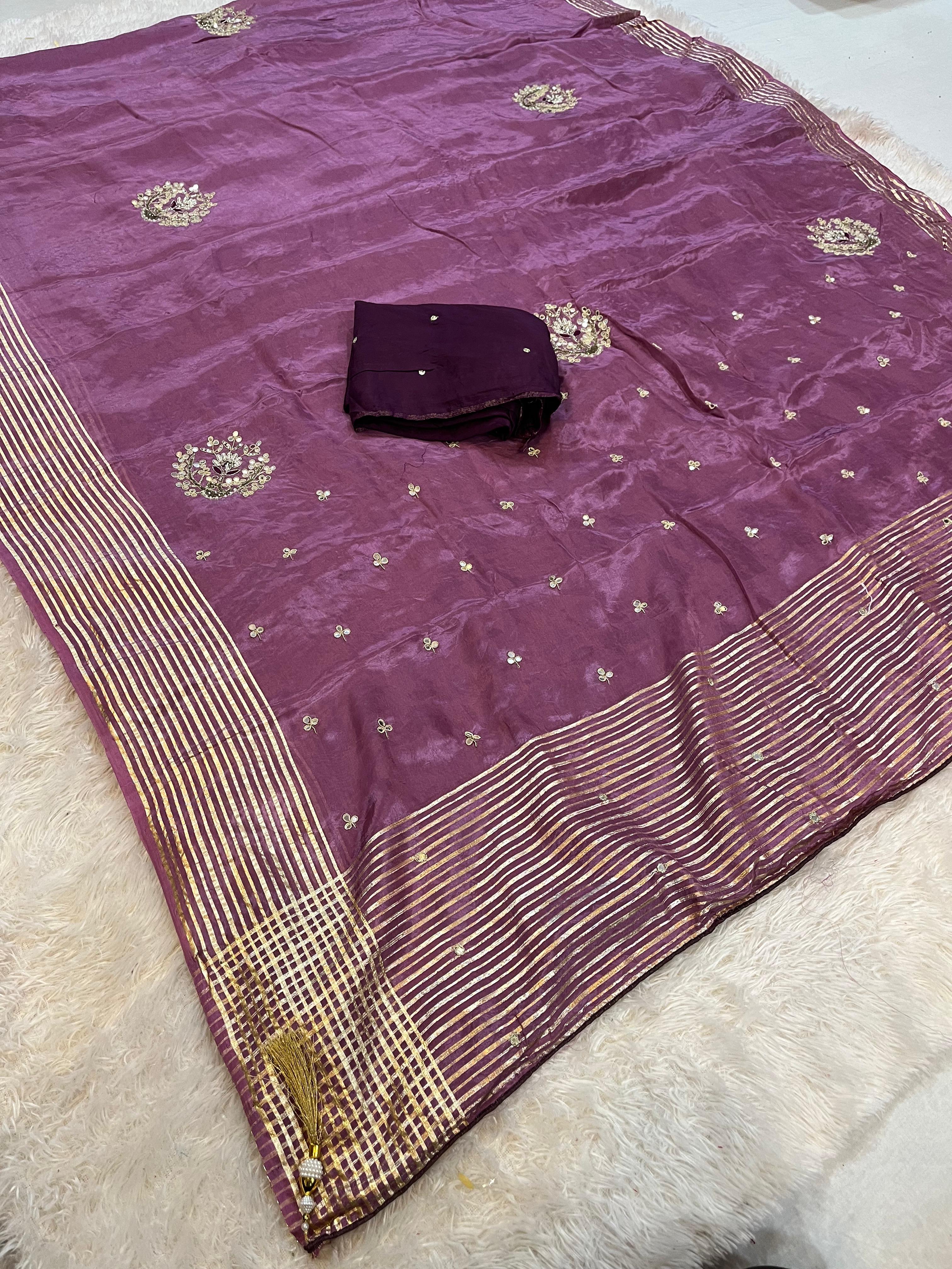 Designer Pure H O Silk Saree With Handwork