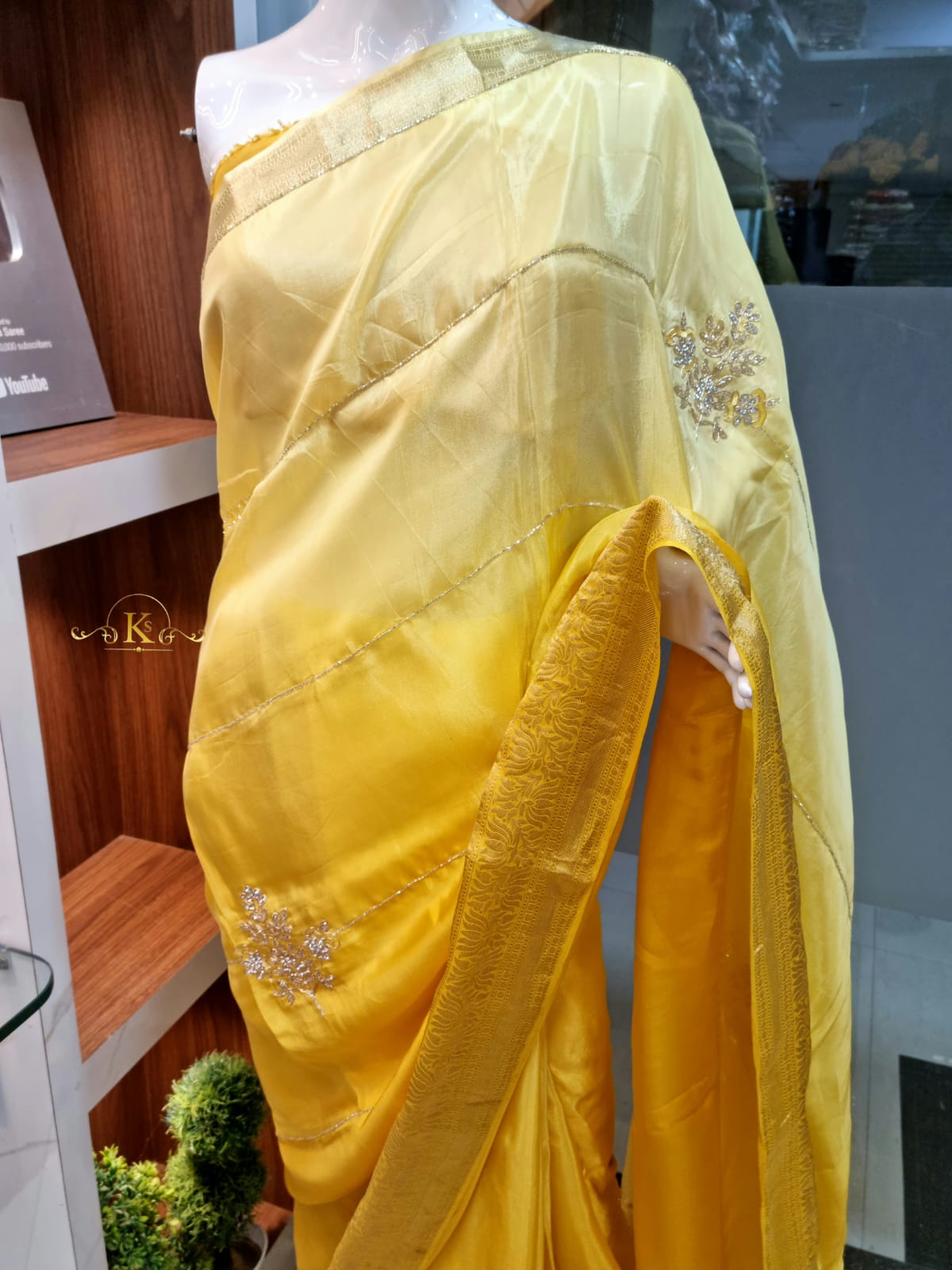 New Designer Pure Organza Silk Saree With Handwork