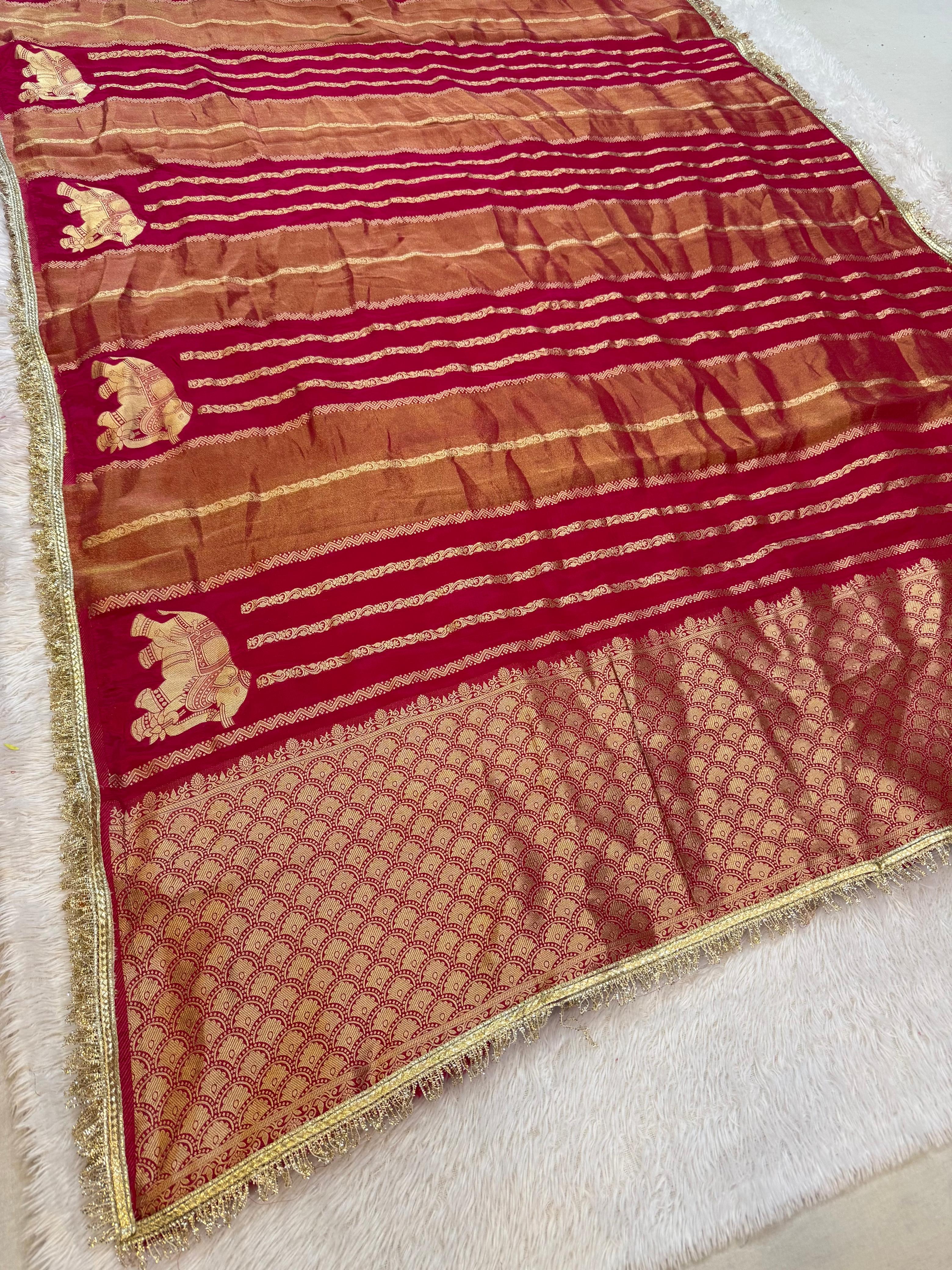 Designer Pure H O Silk Saree With Weaving Work