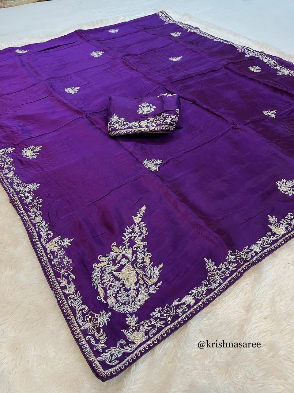 Luxury Pure  HO Silk Saree With Premium Handwork