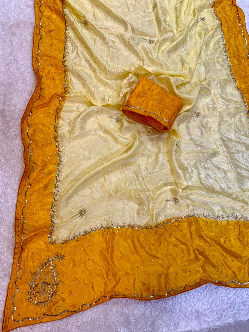 Beautiful H.O Silk Saree With Handwork