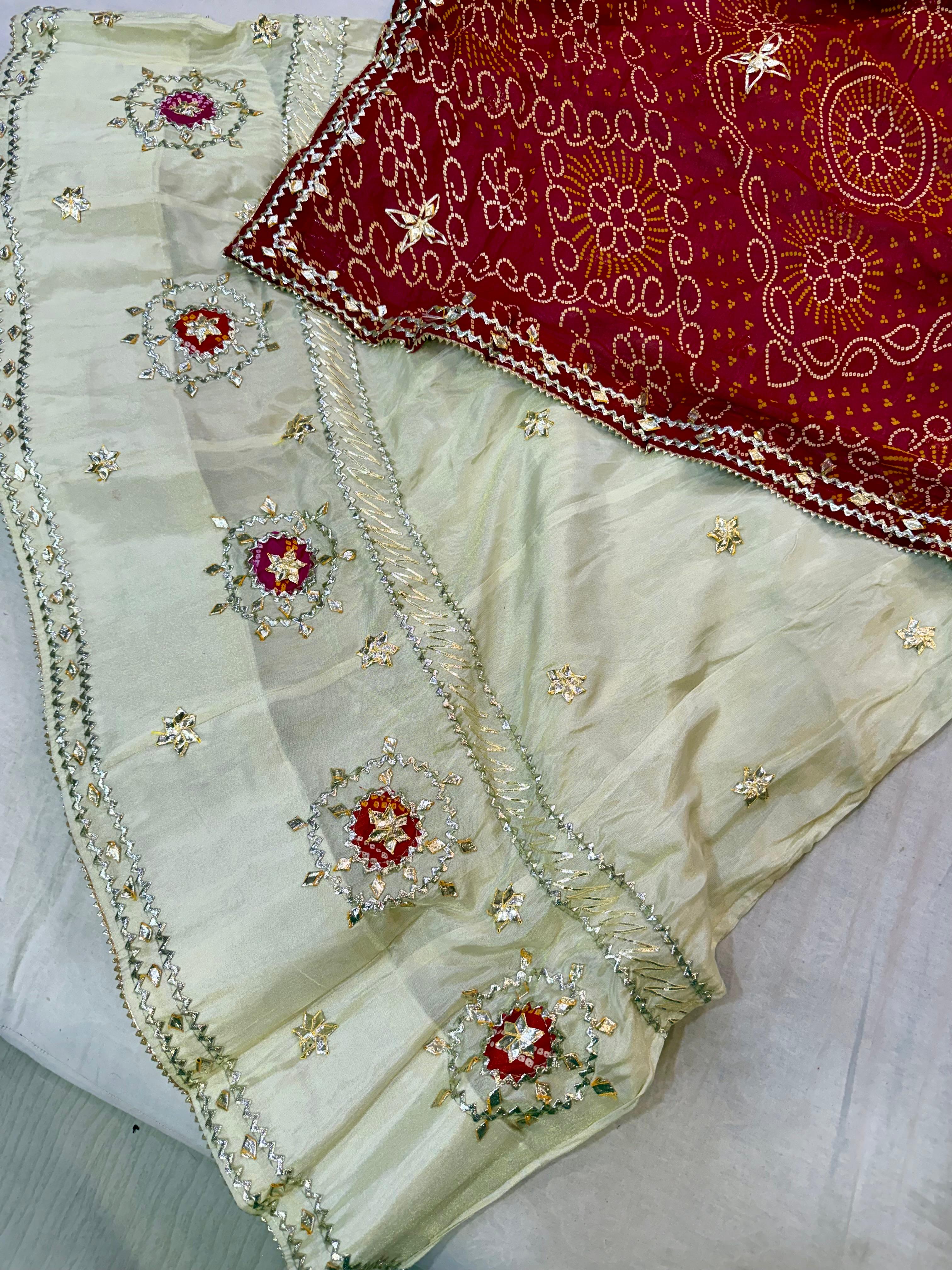 Designer Tissue Cosmos Lehenga With Gottapatti Work  X Pure Viscose Georgatte Dupatta