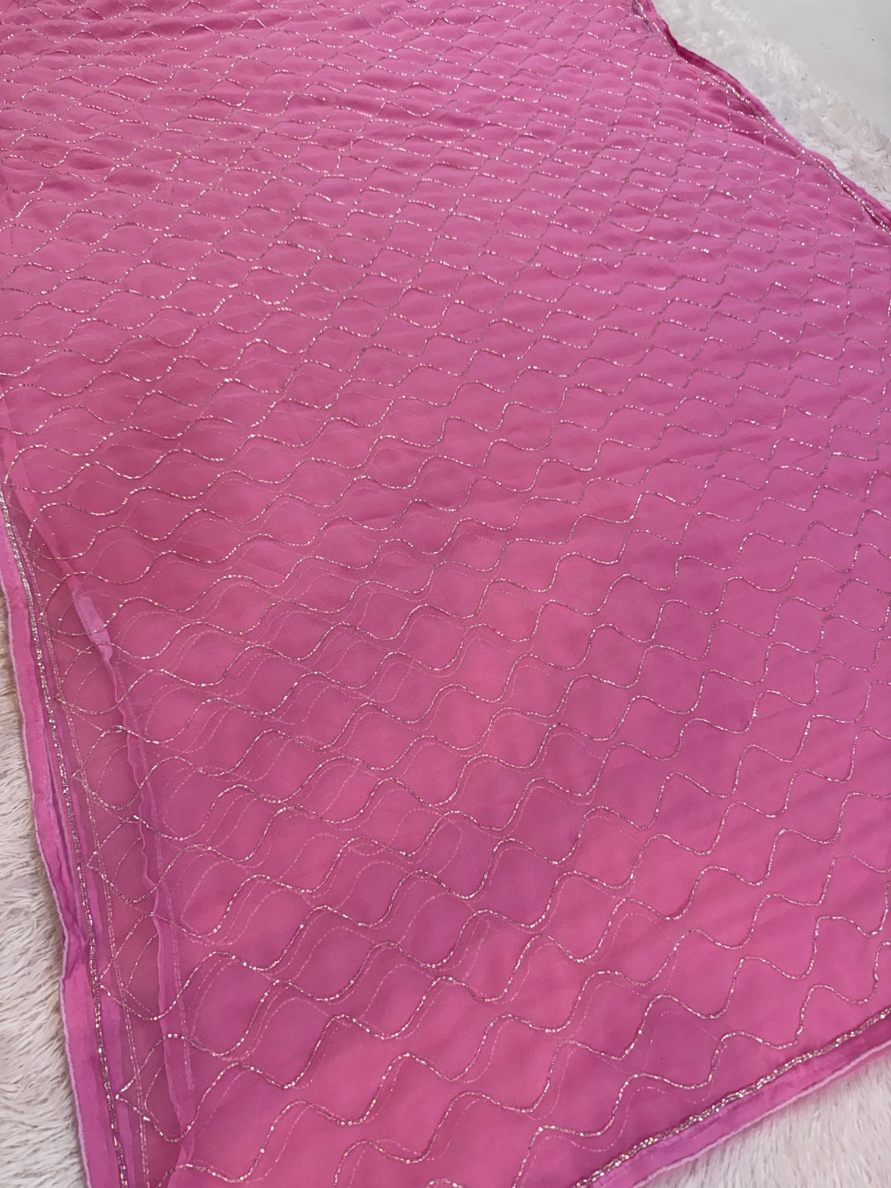 Designer Royal Georgette Saree With Handwork