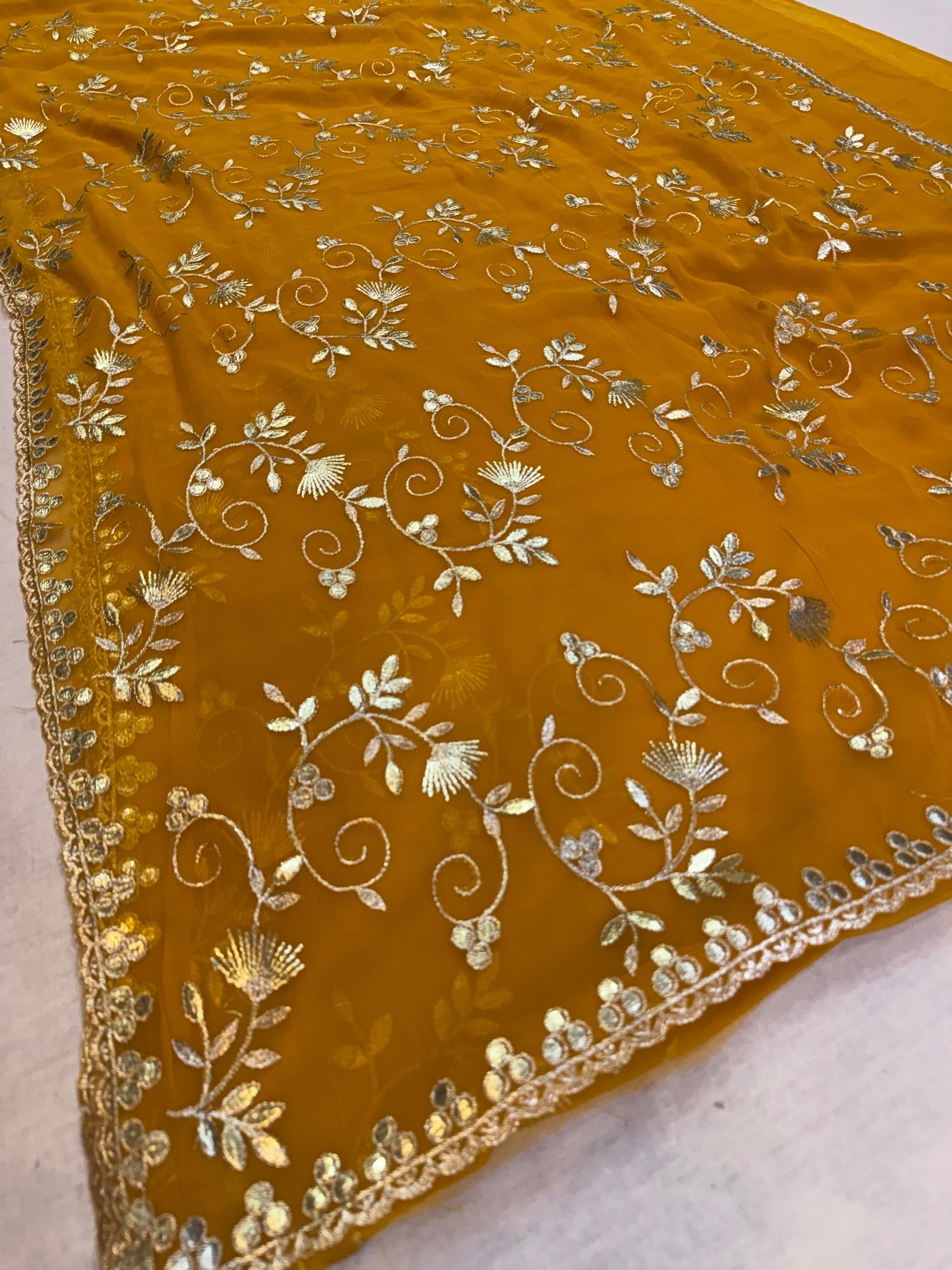Trending Wari Chiffon Saree With Jarman Gotta work