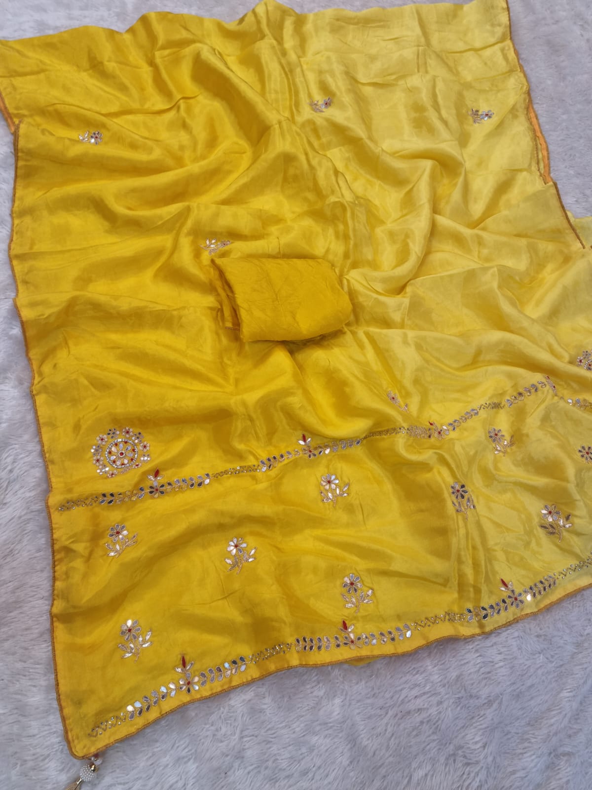 Pure Upada Silk Saree With Handwork