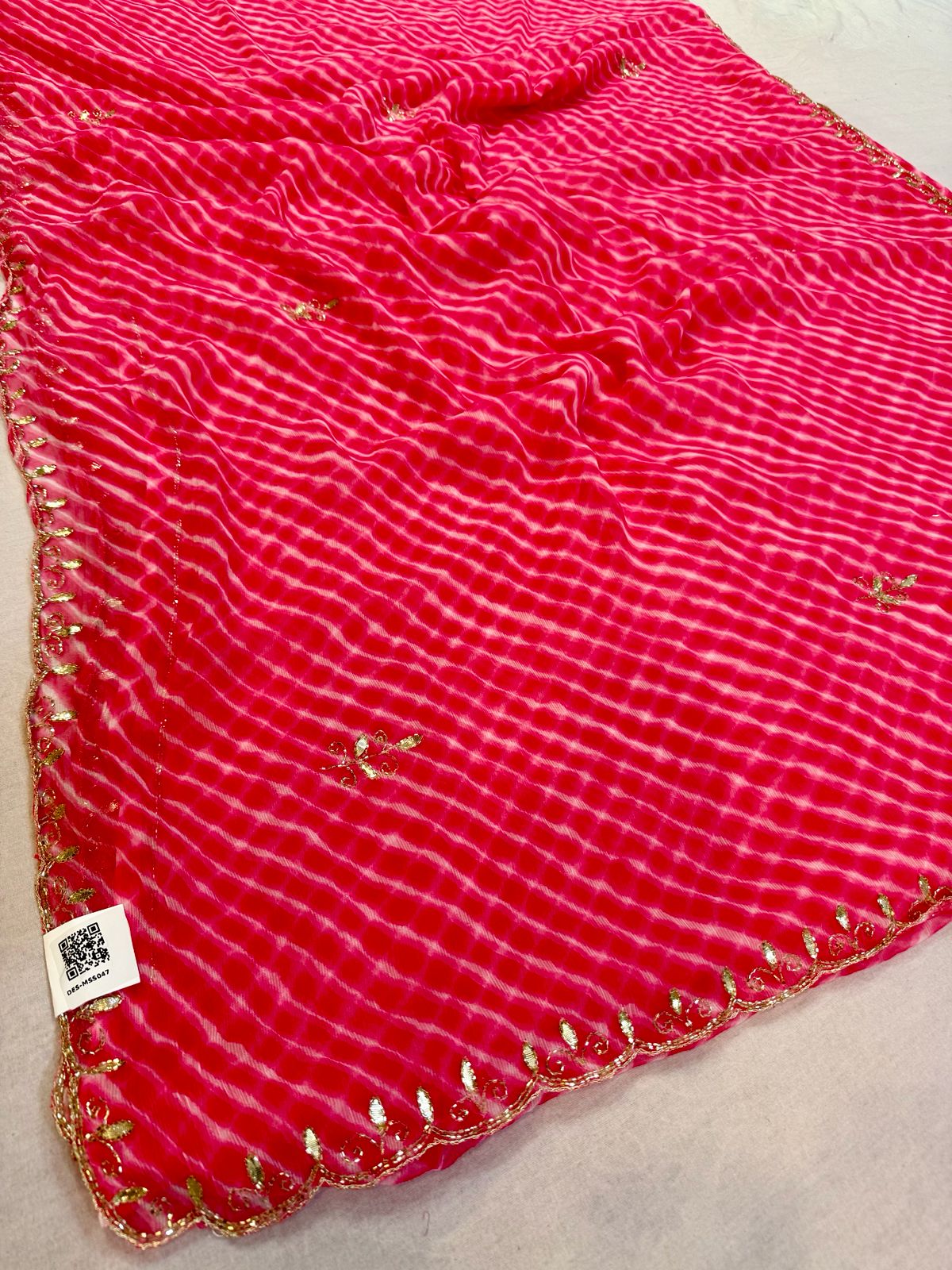 Beautiful Wari Chiffon Saree With Handwork