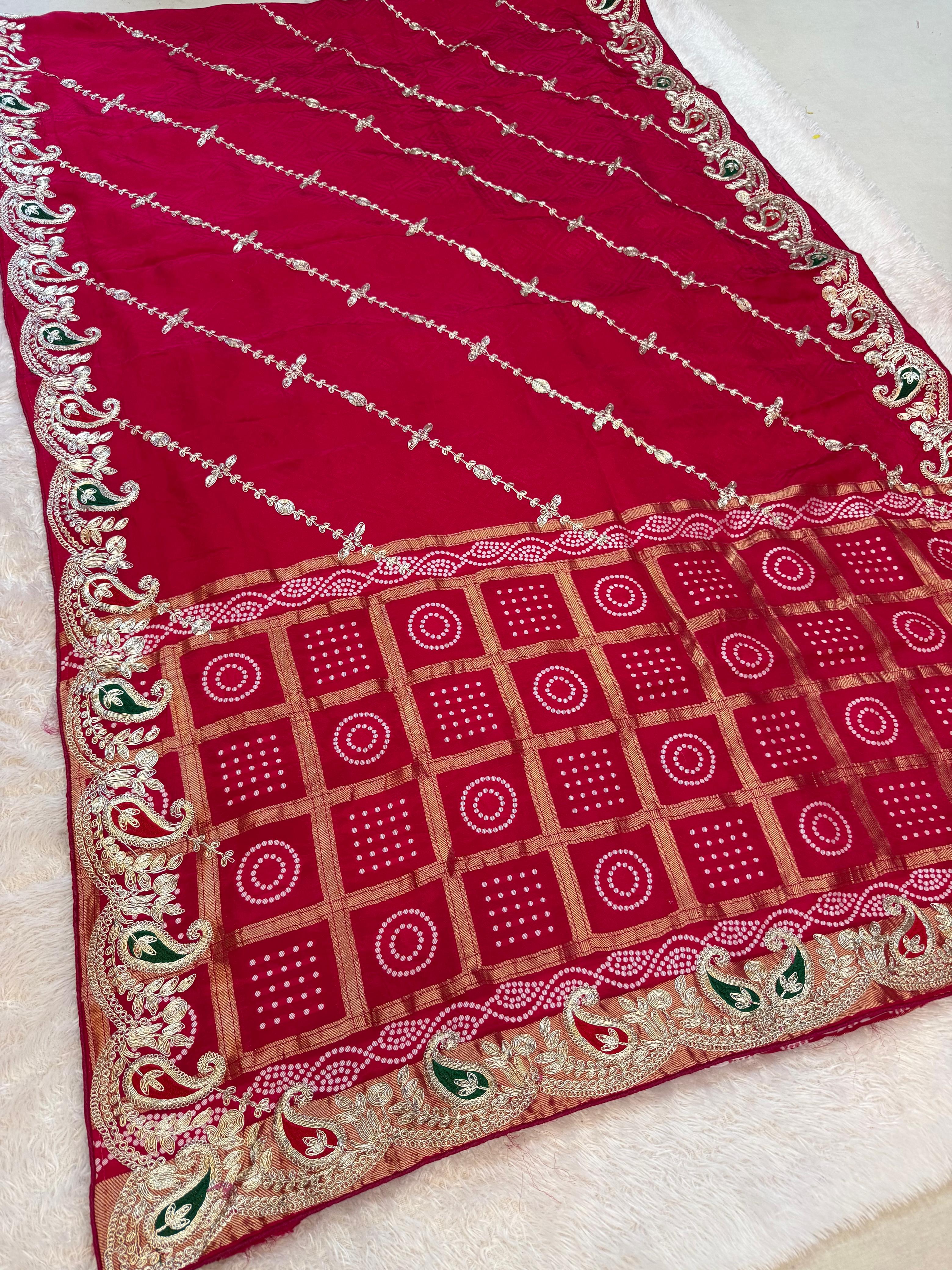 Traditional Pure H O Silk Saree With Pittan Work