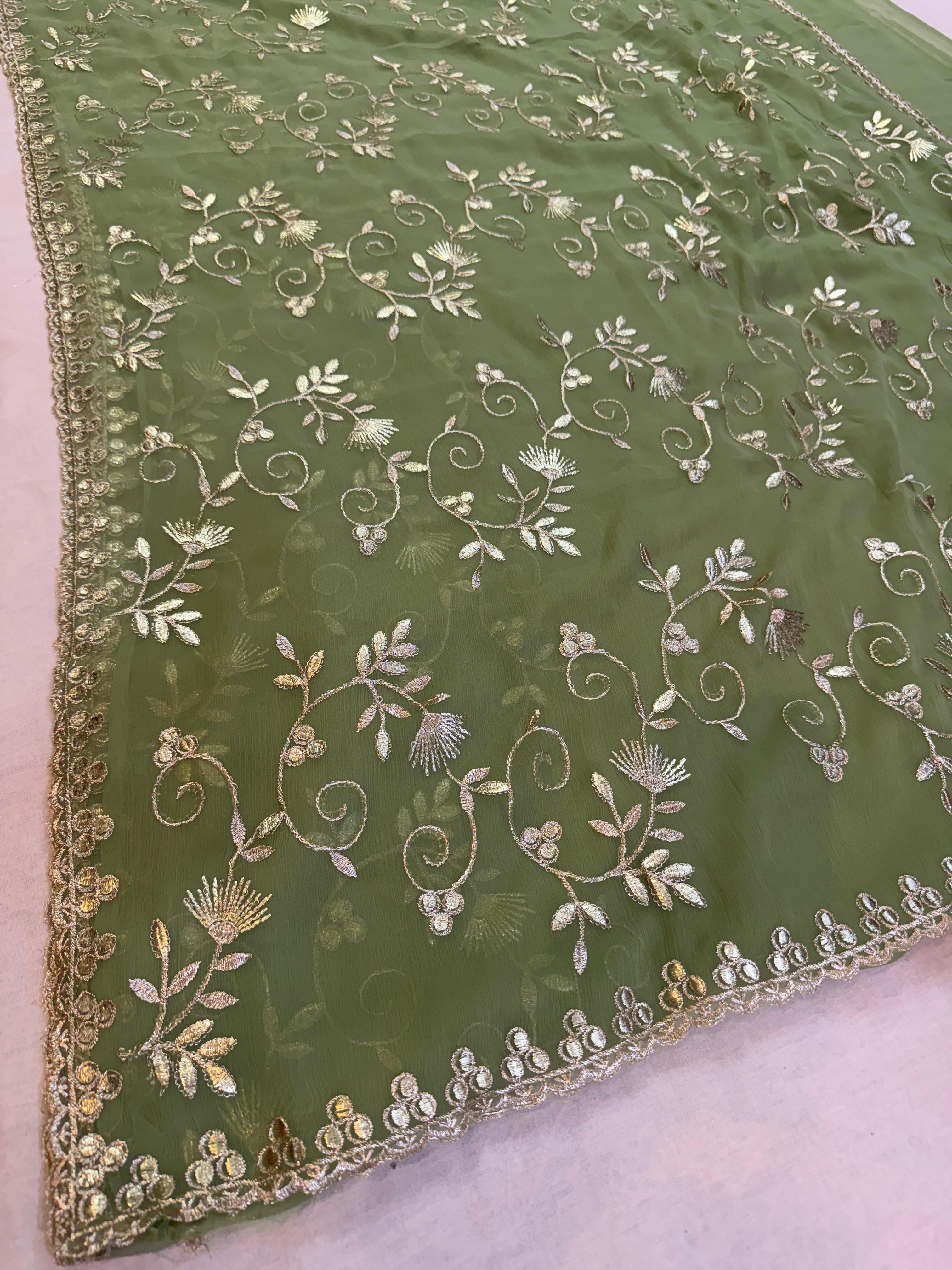 Trending Wari Chiffon Saree With Jarman Gotta work