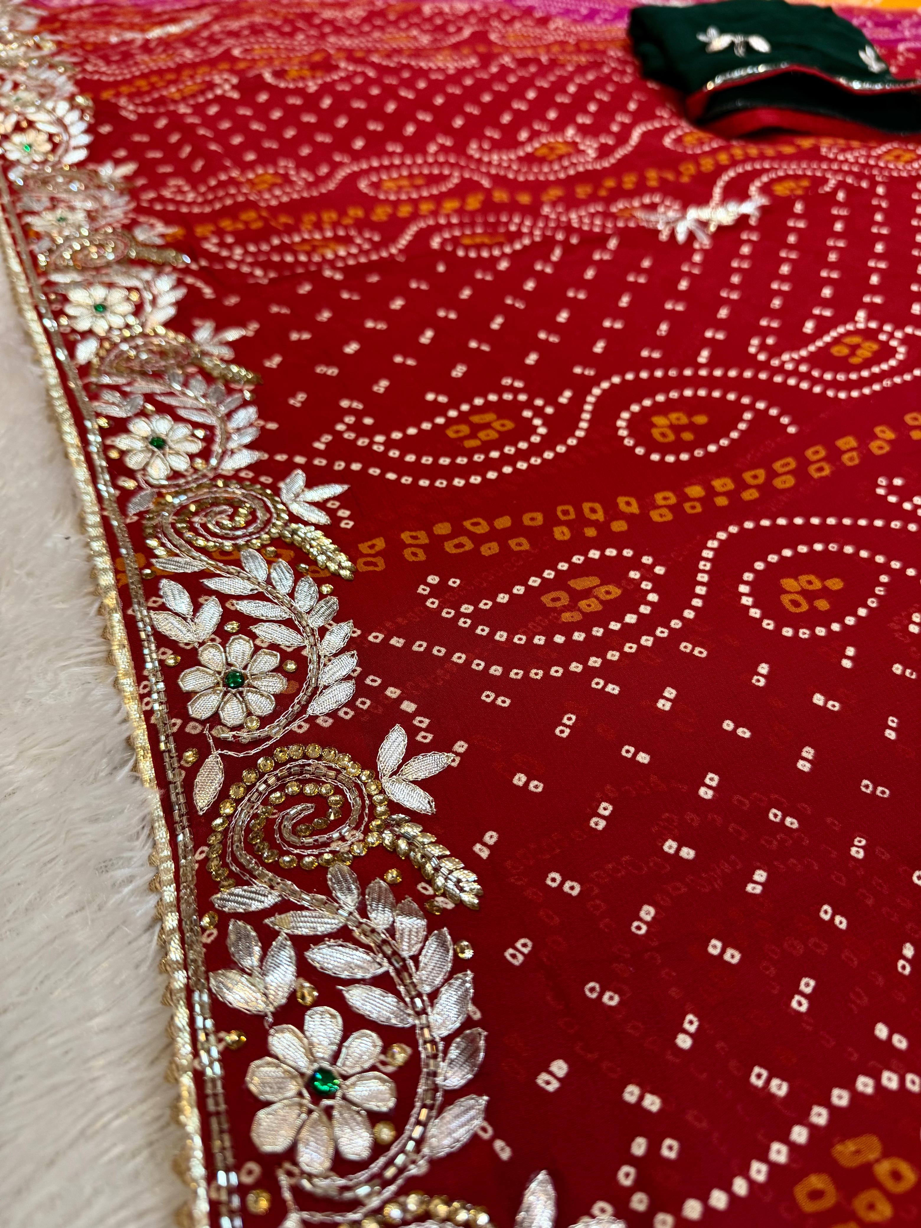 Traditional Pure Viscose Georgette Saree With Premium Handwork