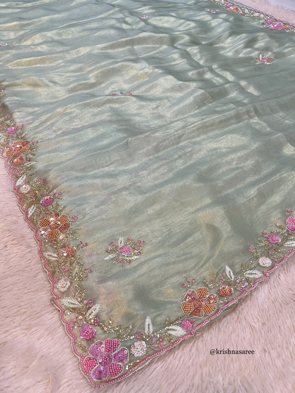 Luxury Tissue Saree With Premium Handwork