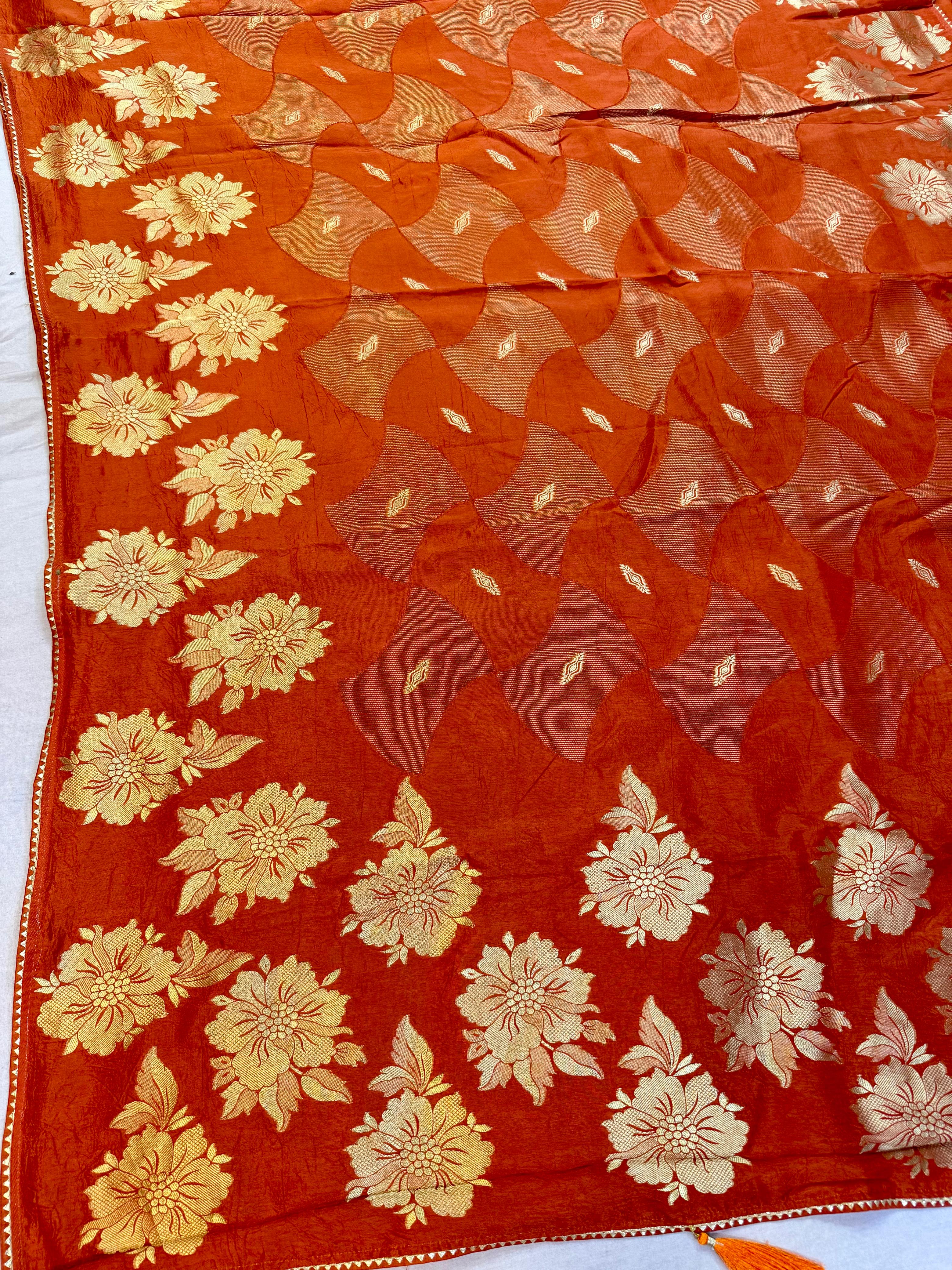 Designer  Nylon Dolla Silk Saree With upada jarri Work