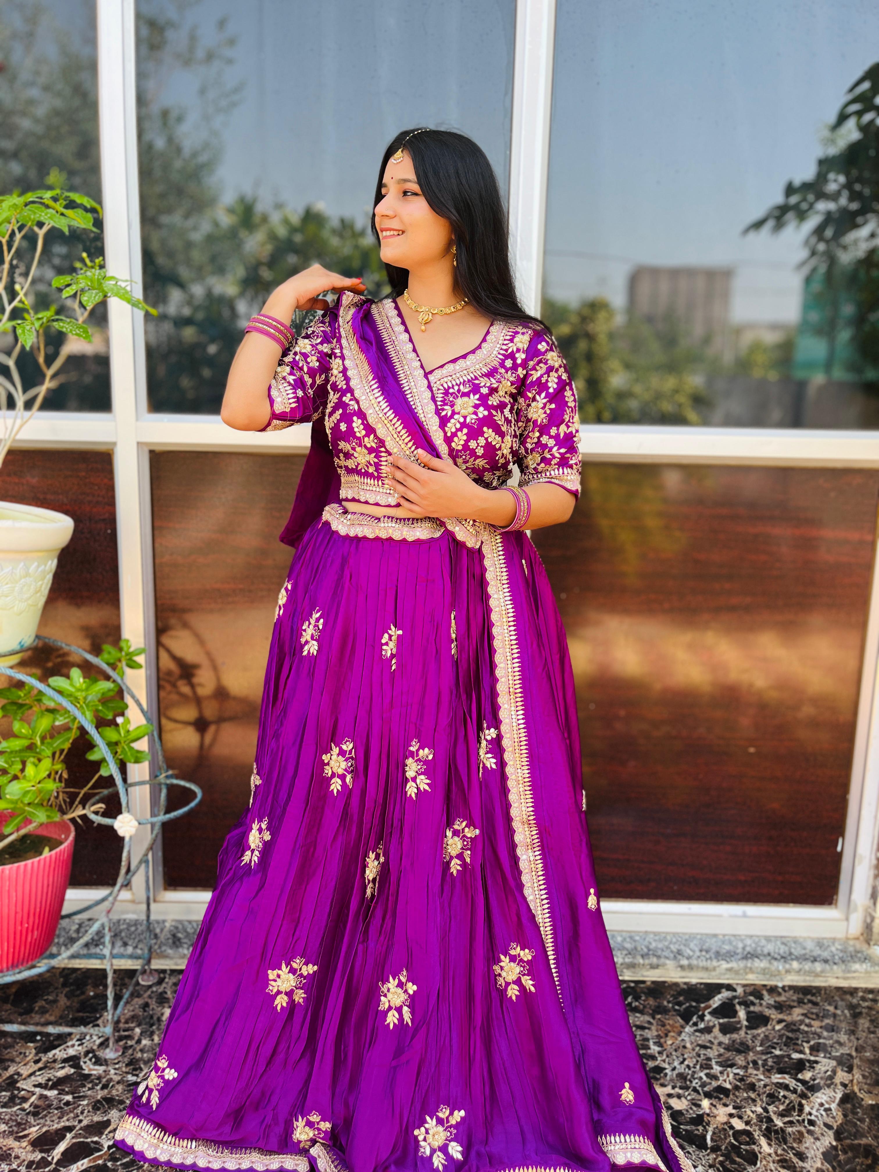 Luxury Pure Modal Gajji Silk Lehanga With Designer Blouse