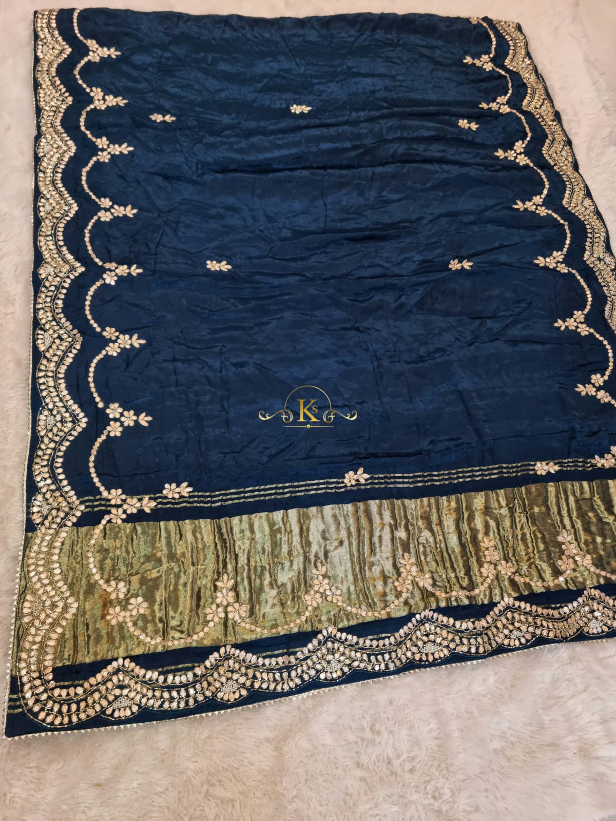 Pure Gaji Silk Saree With Premium Handwork