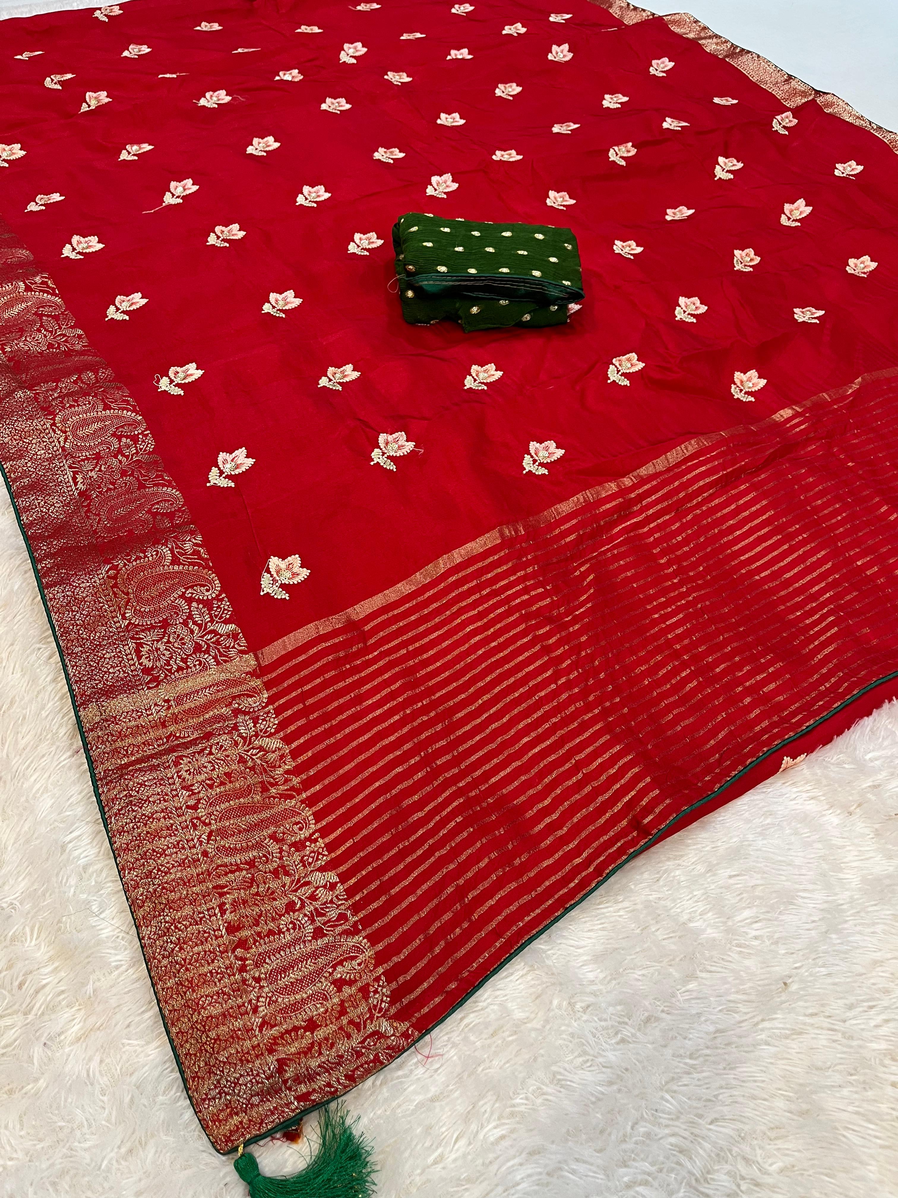 Designer Dolla Silk Saree With Thread Work