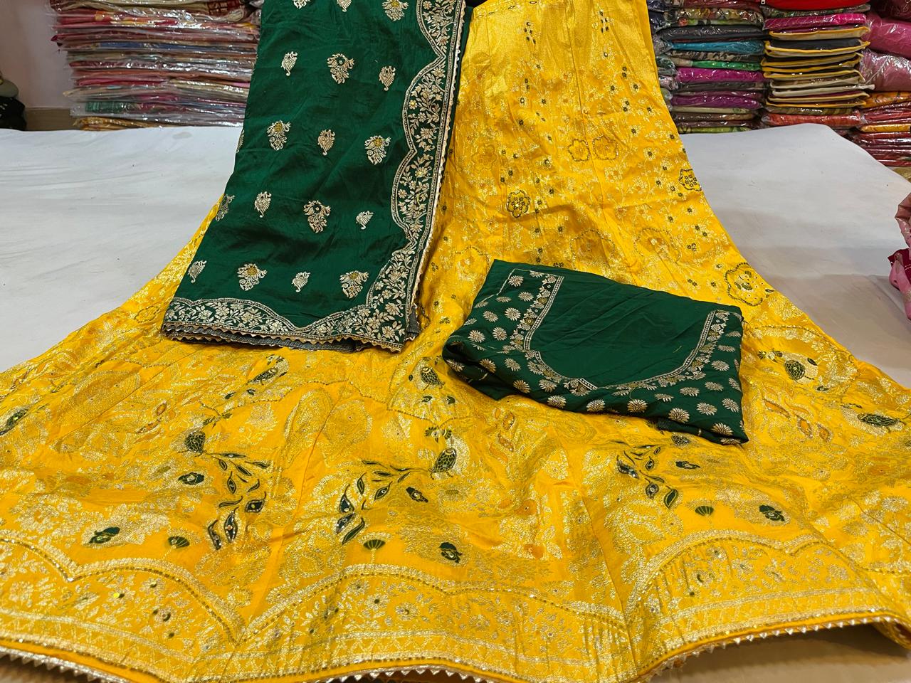 Designer Nylon Dolla Silk Lehenga With Weaving Upada Zari Work X Handwork Touching