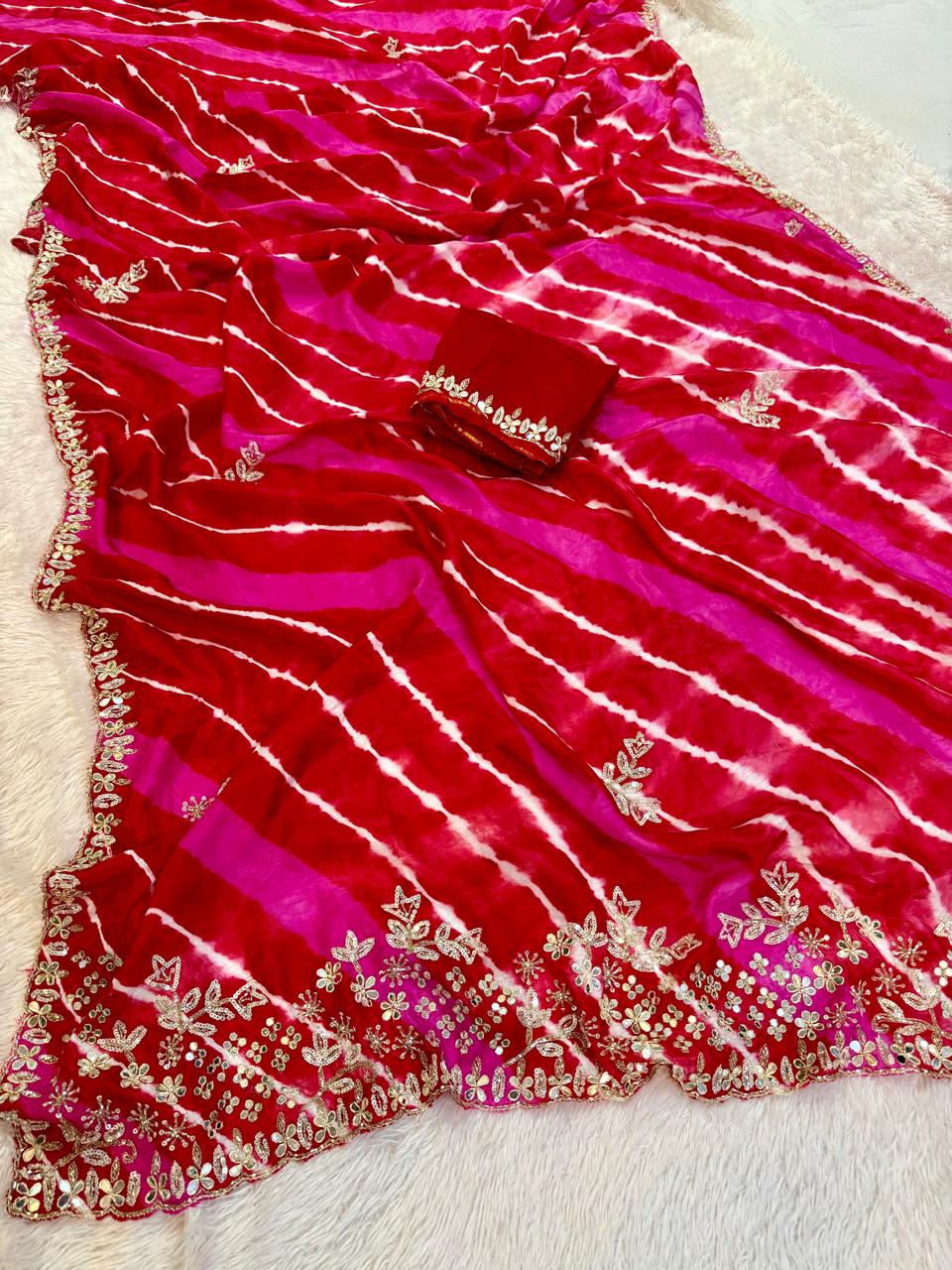 Latest H O Silk Saree With Handwork