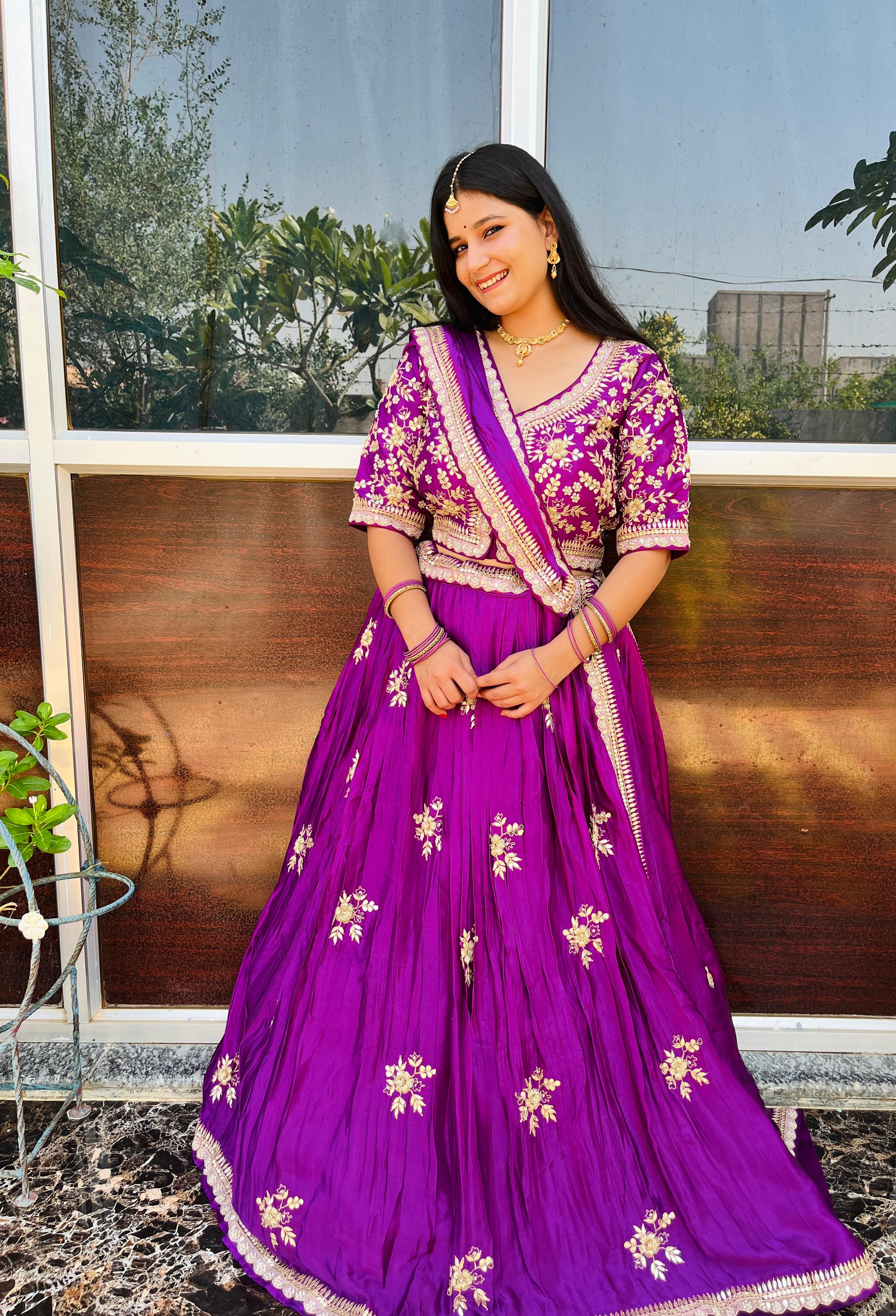 Luxury Pure Modal Gajji Silk Lehanga With Designer Blouse
