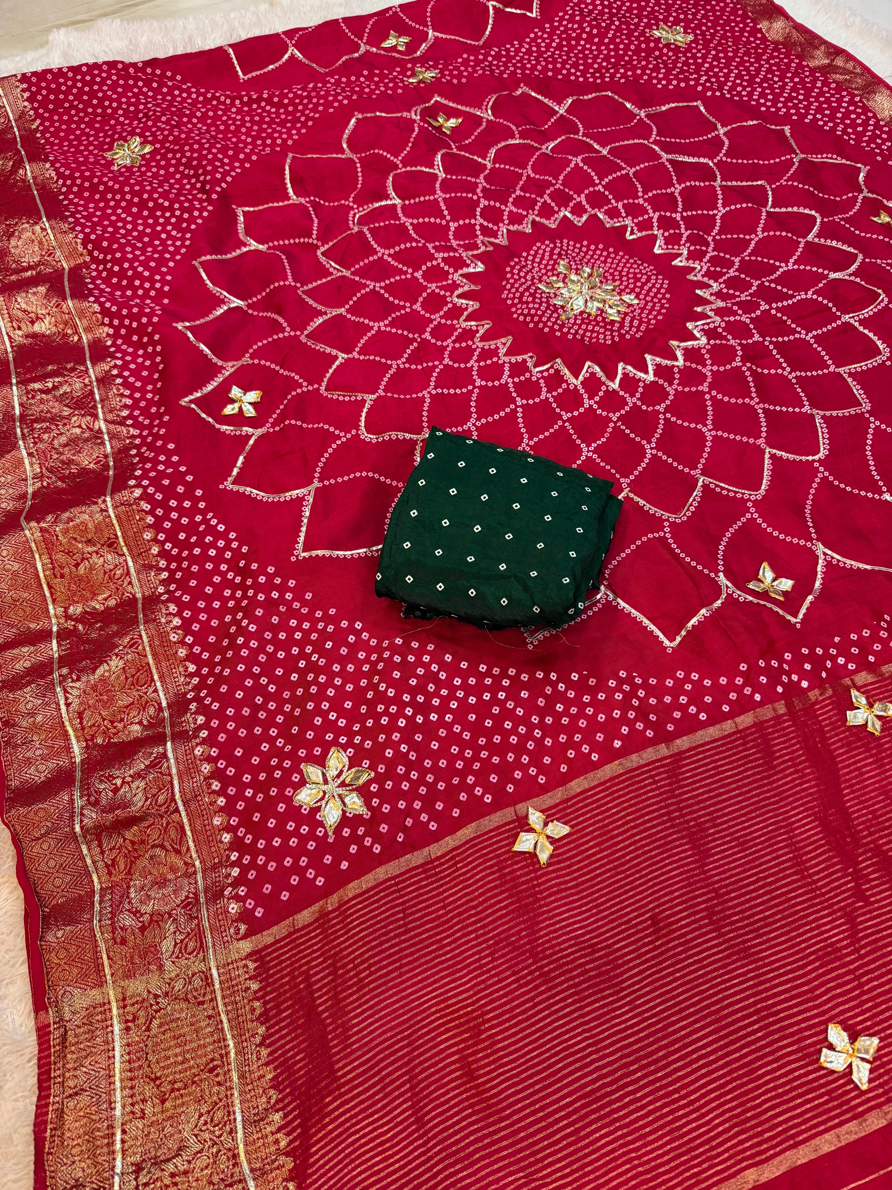 Traditional Dolla Silk Saree With Gottapatti Work