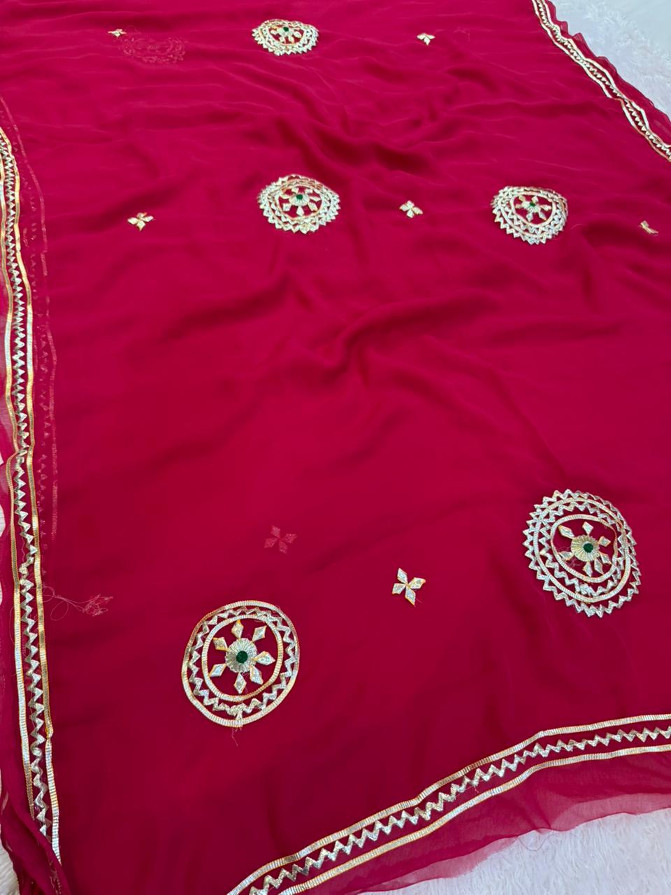 Trending Royal Georgette Saree With Gottapatti Work