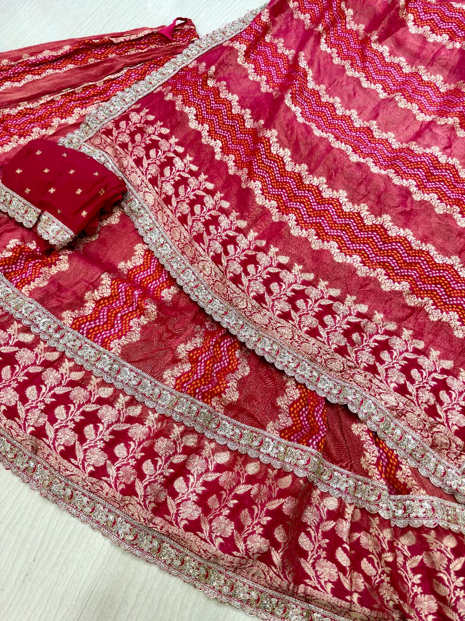 Royal Georgette Lehenga x tissue with handwork