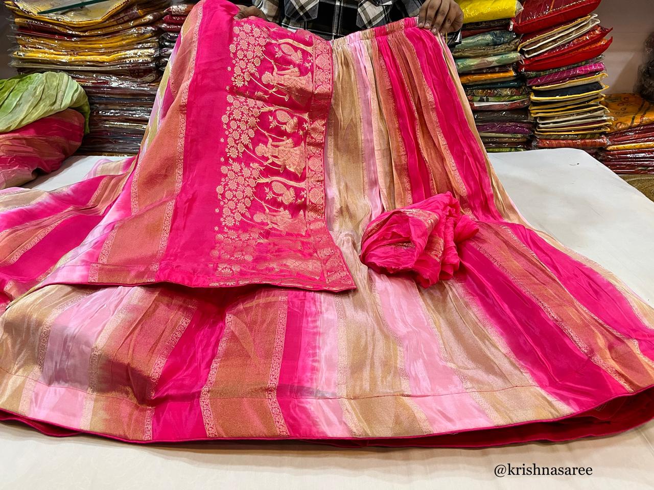 Beautiful H.O. Silk X Tissue Lehenga