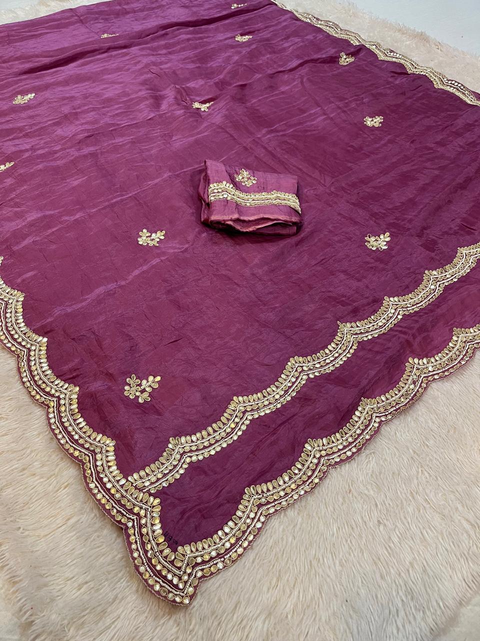 H O Silk Saree With Premium Handwork