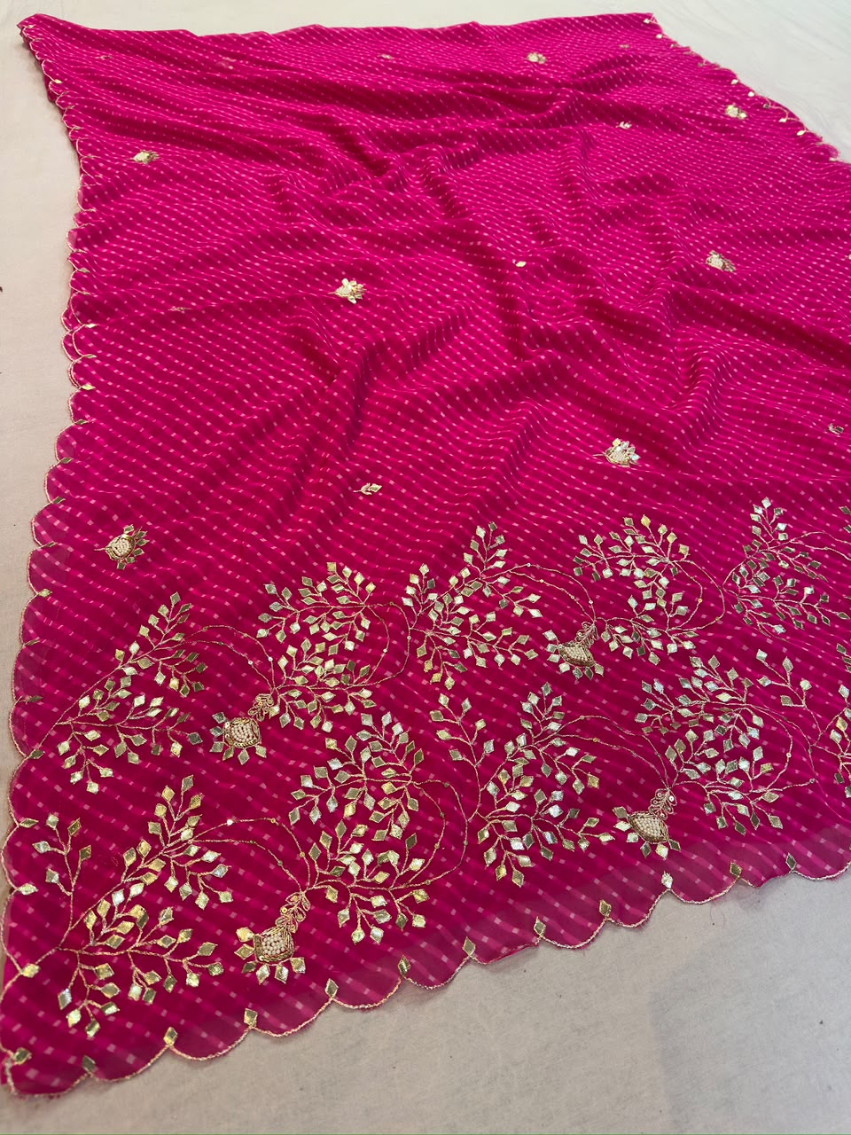 Beautiful Mothara Print Saree with Jaal work