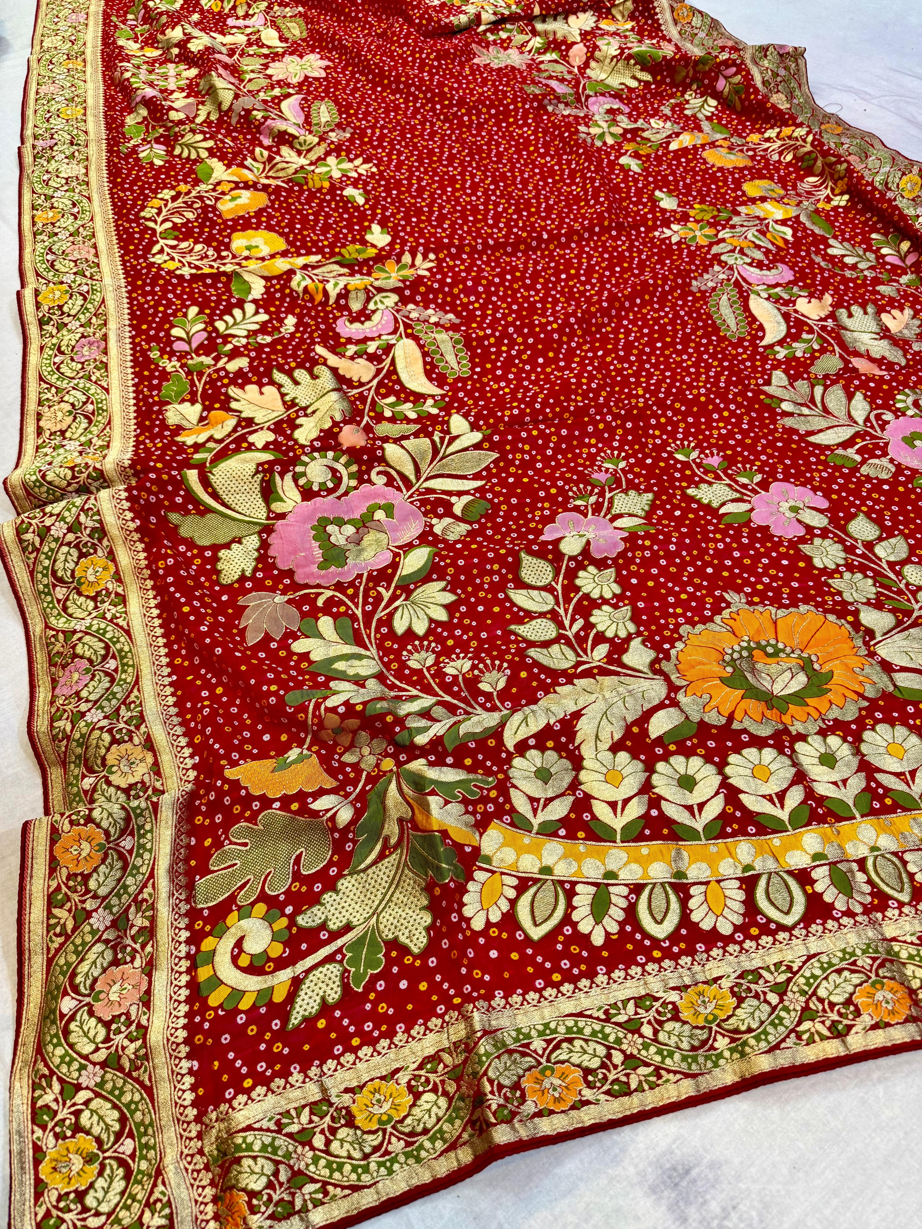 Beautiful Georgatte Dupatta with Weaving