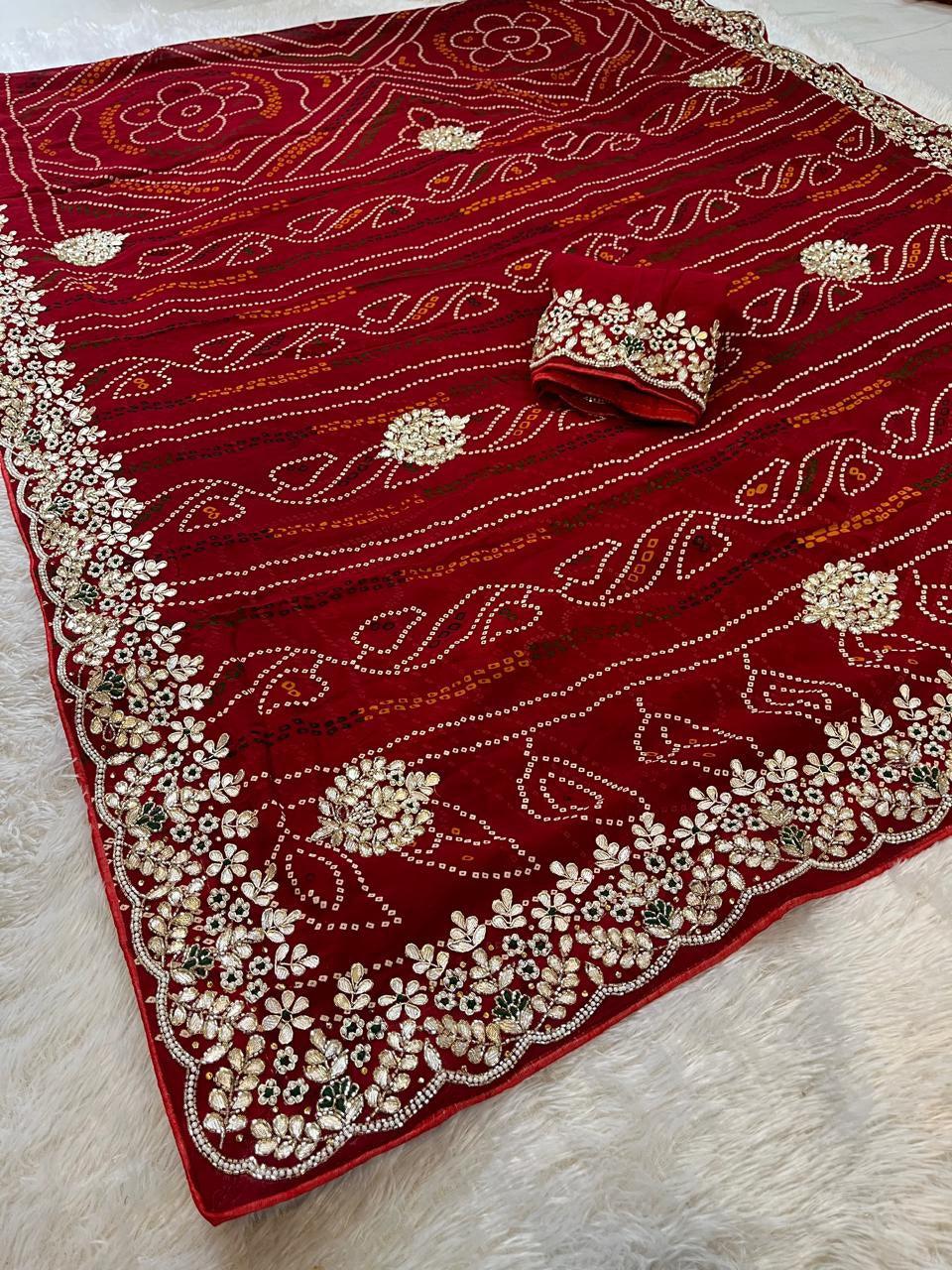 Premium Hand Work Saree On Viscose Georgette Fabric