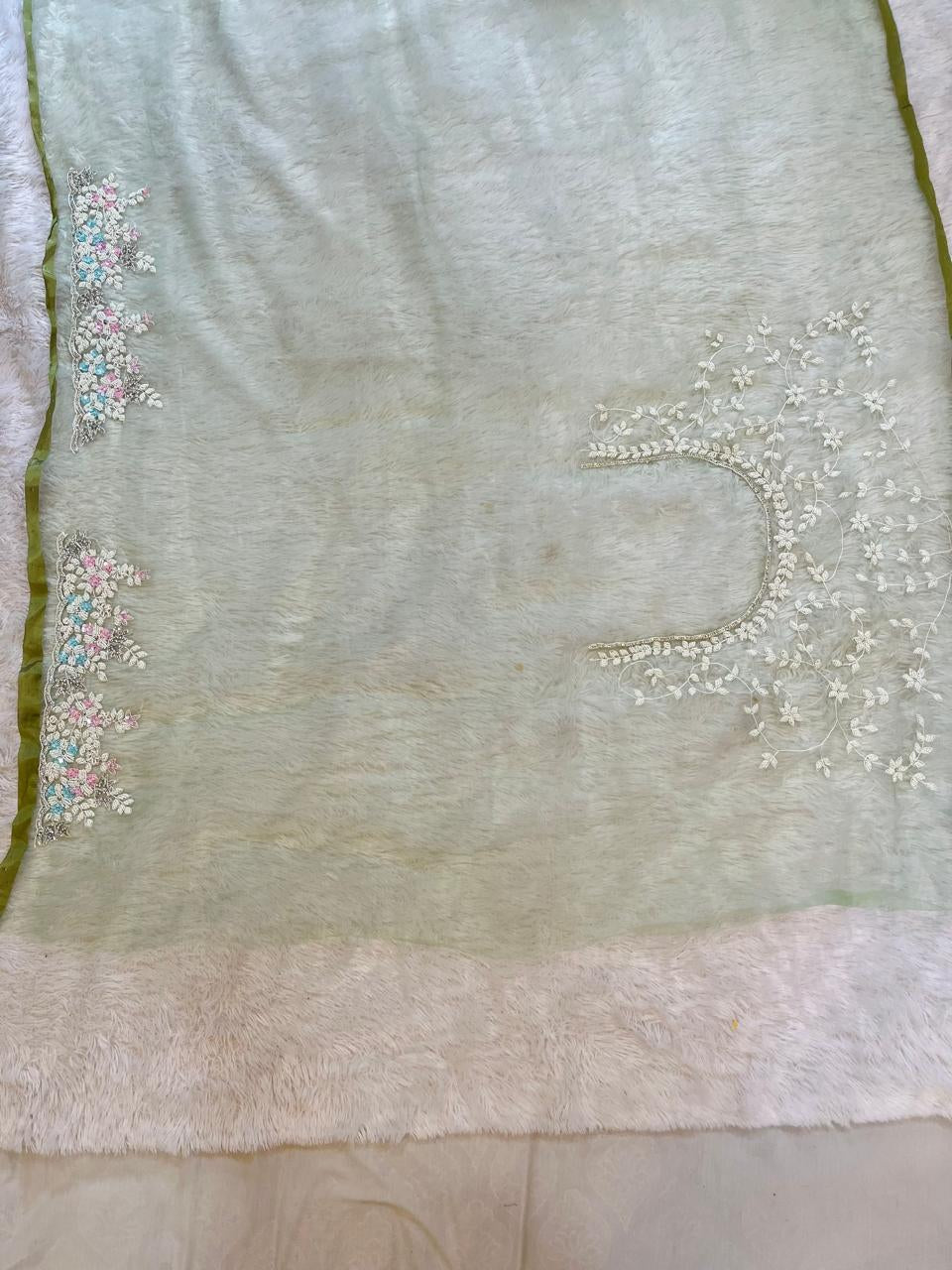 Luxury Hand Work Saree With Pure Soft Organza Fabric