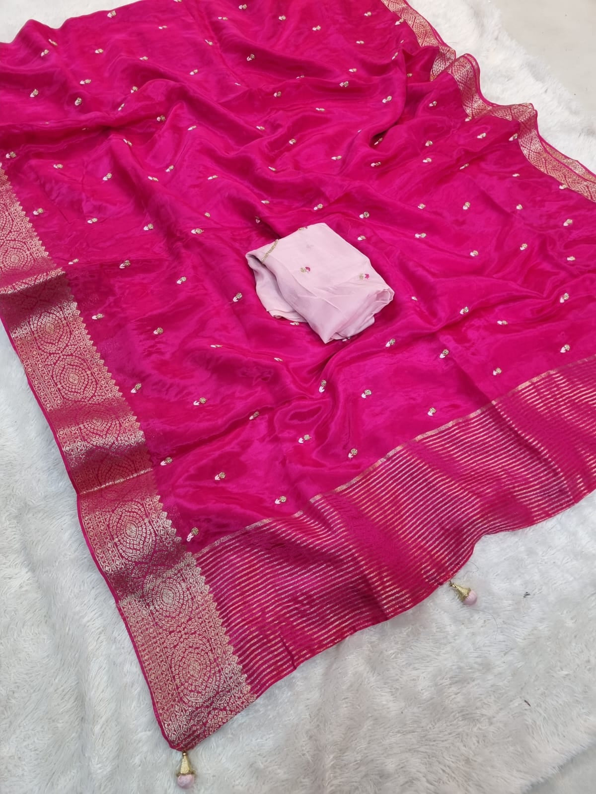 Pure H.O. Silk designer Saree With Hand Work